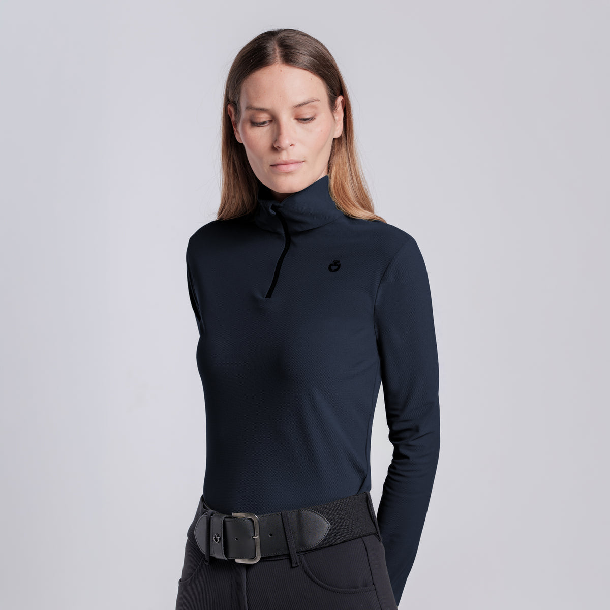 Cavalleria Toscana Jersey Half Zip Training Top - Navy Blue