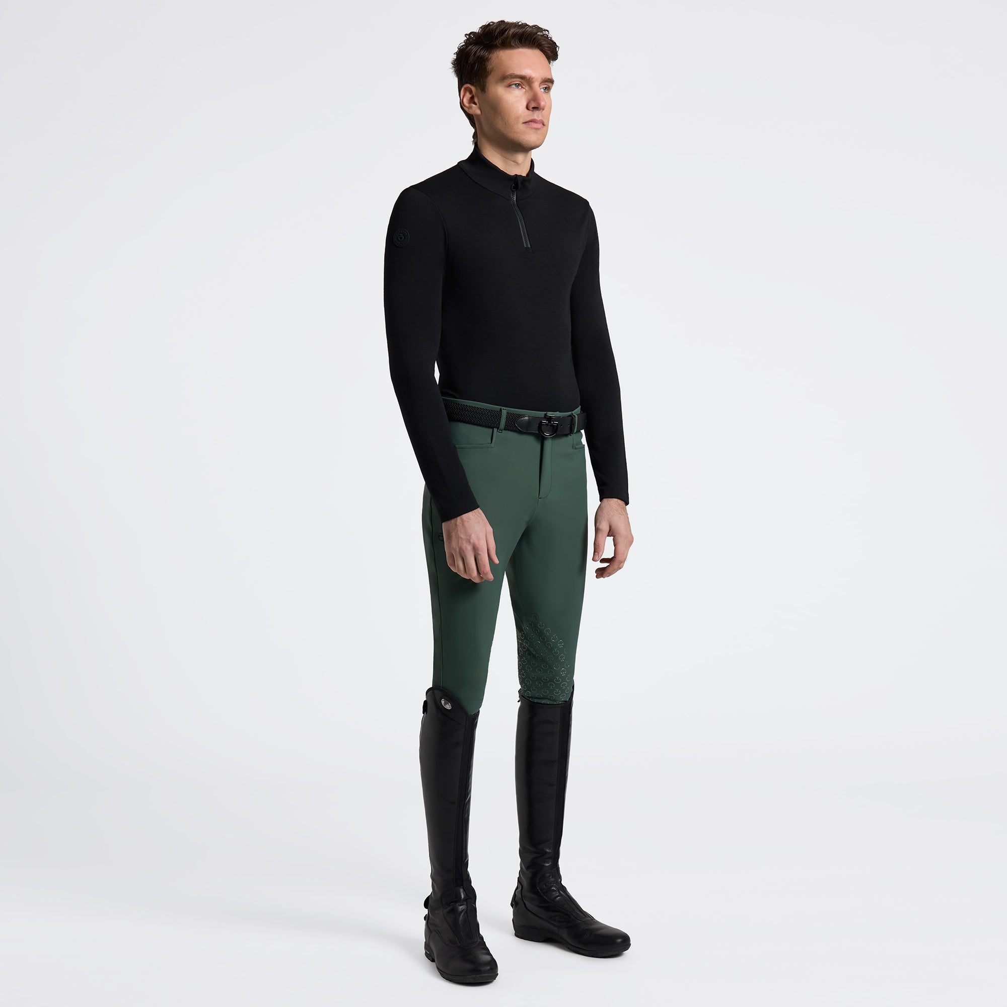 Cavalleria Toscana Tech Wool Half Zip Training L/S Turtleneck