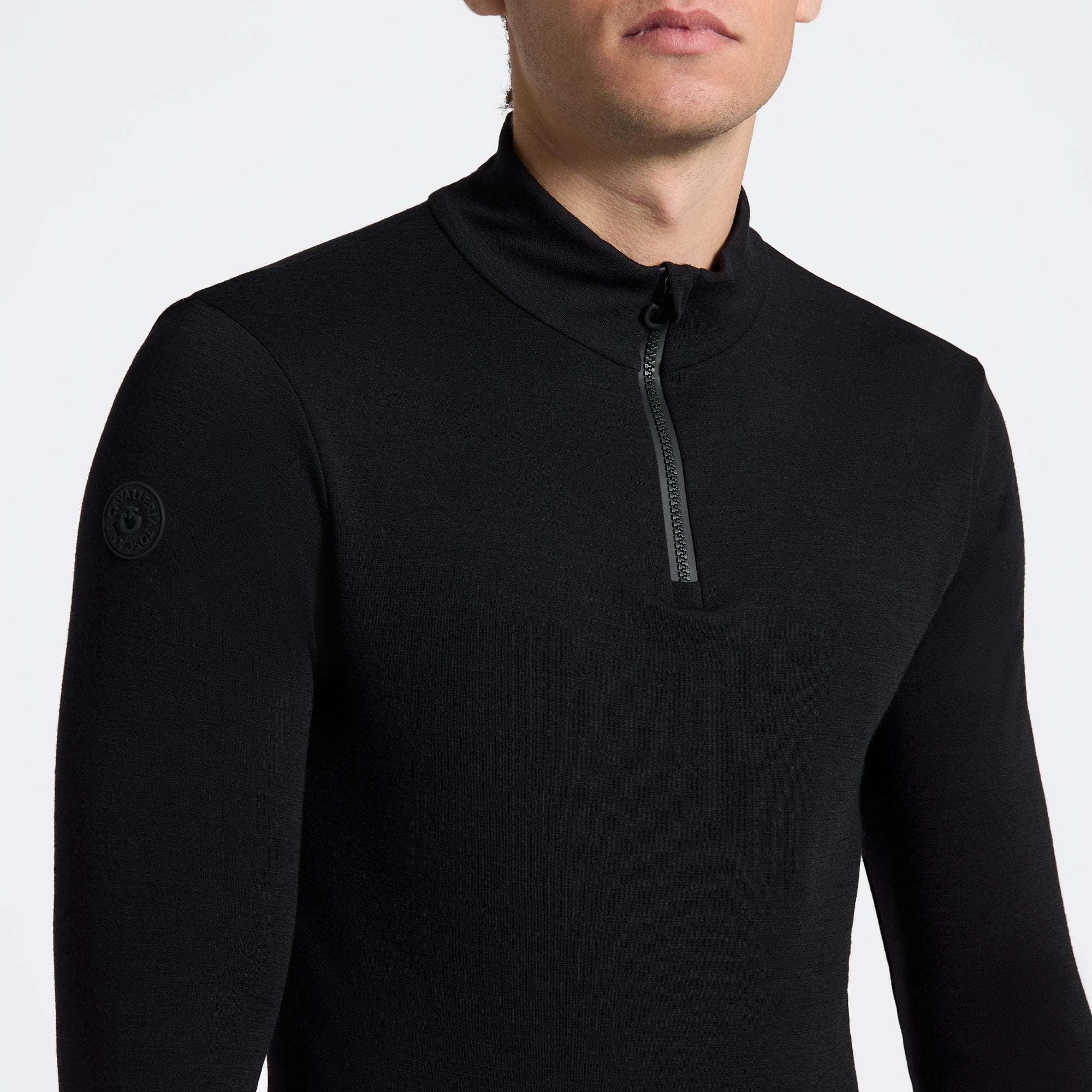 Cavalleria Toscana Tech Wool Half Zip Training L/S Turtleneck