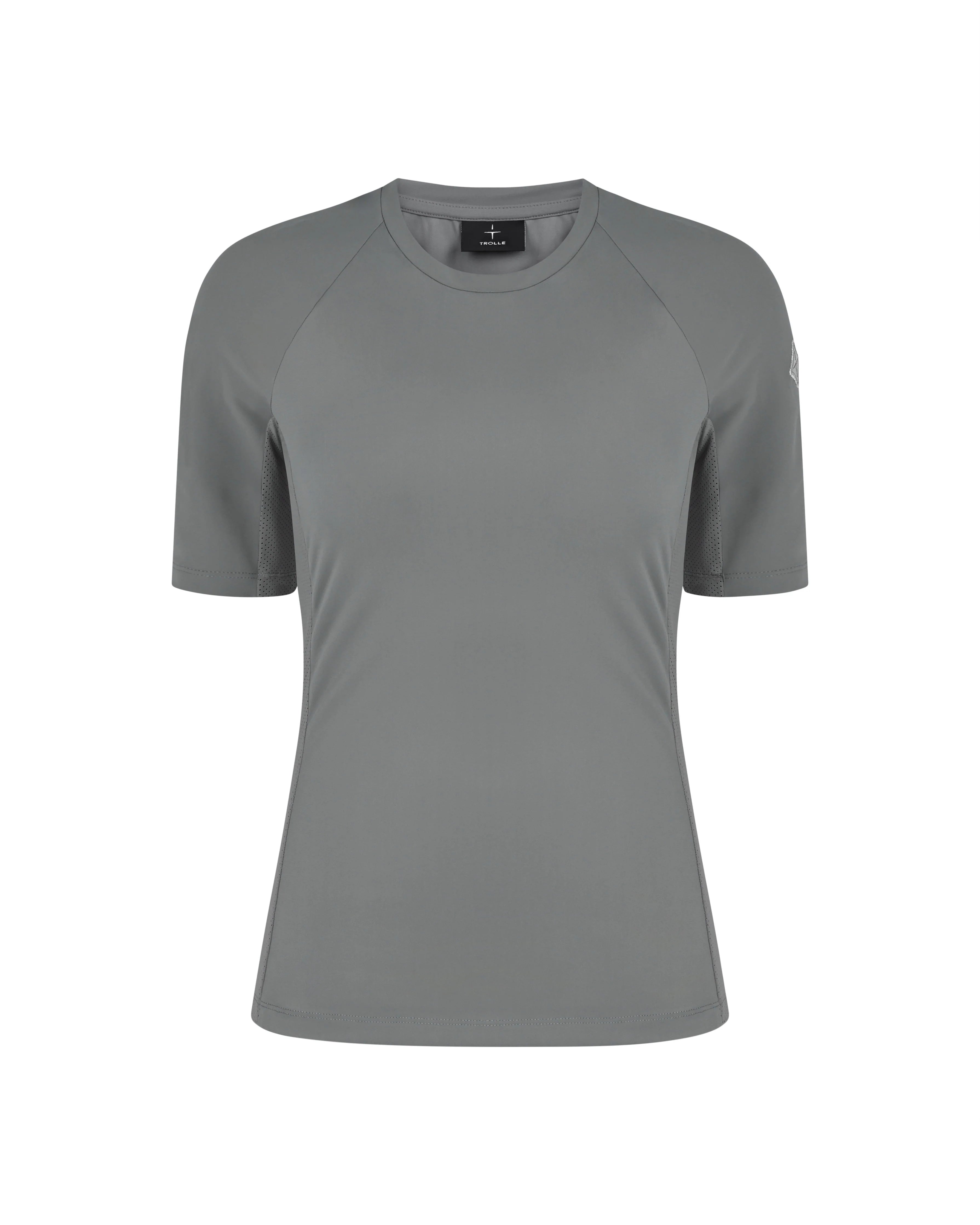 Trolle Perforated Tech Jersey T-Shirt Female Stone Grey