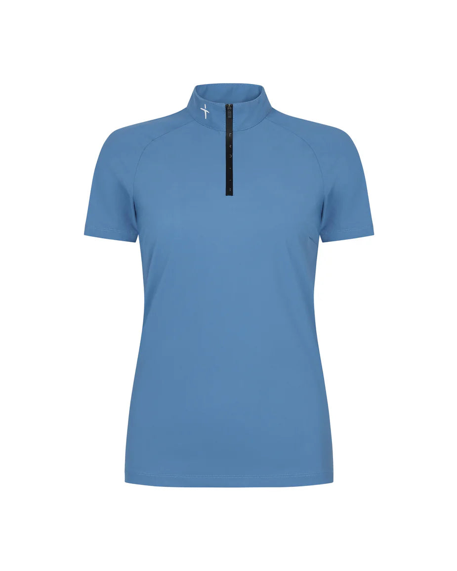 Experience the perfect balance of comfort and style with our Trolle Aero Female Competition Polo. This polo features a unique blue fog and navy color combination, making it stand out from the rest. Look and feel your best during competitions with this must-have piece.