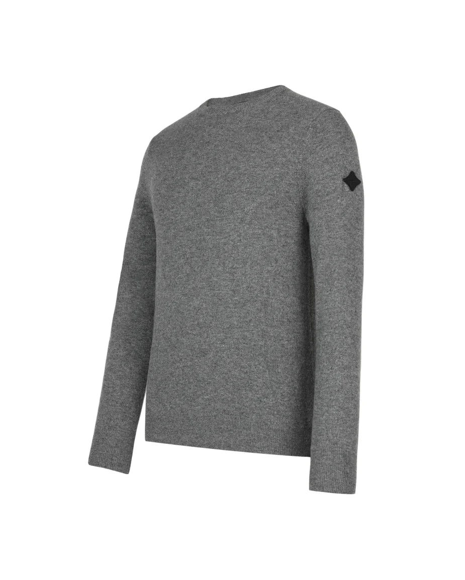 Trolle Mens Tonal Cashmere Logo Crew Sweater