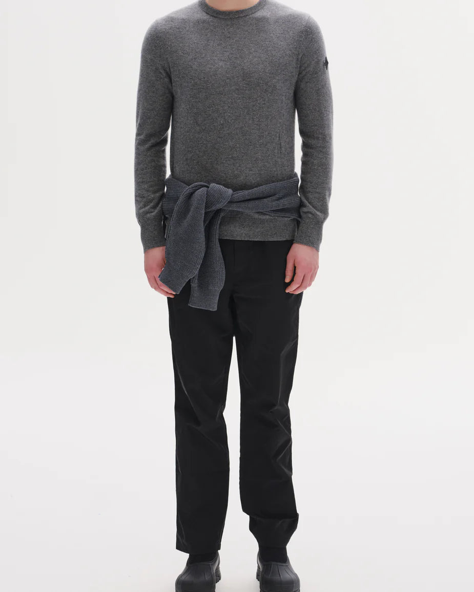 Trolle Mens Tonal Cashmere Logo Crew Sweater