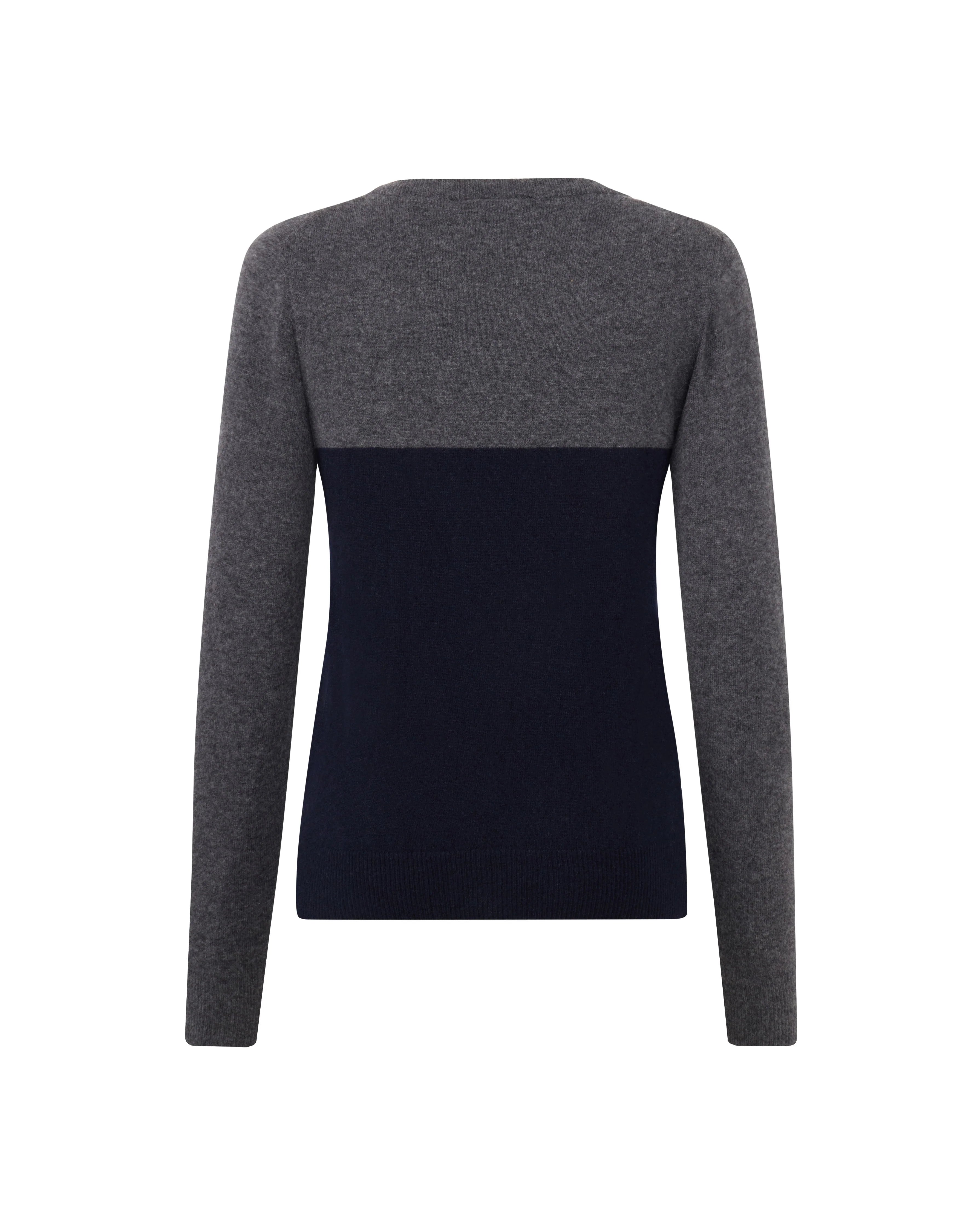 Trolle Extra fine wool Star logo crew Sweater Navy/Grey