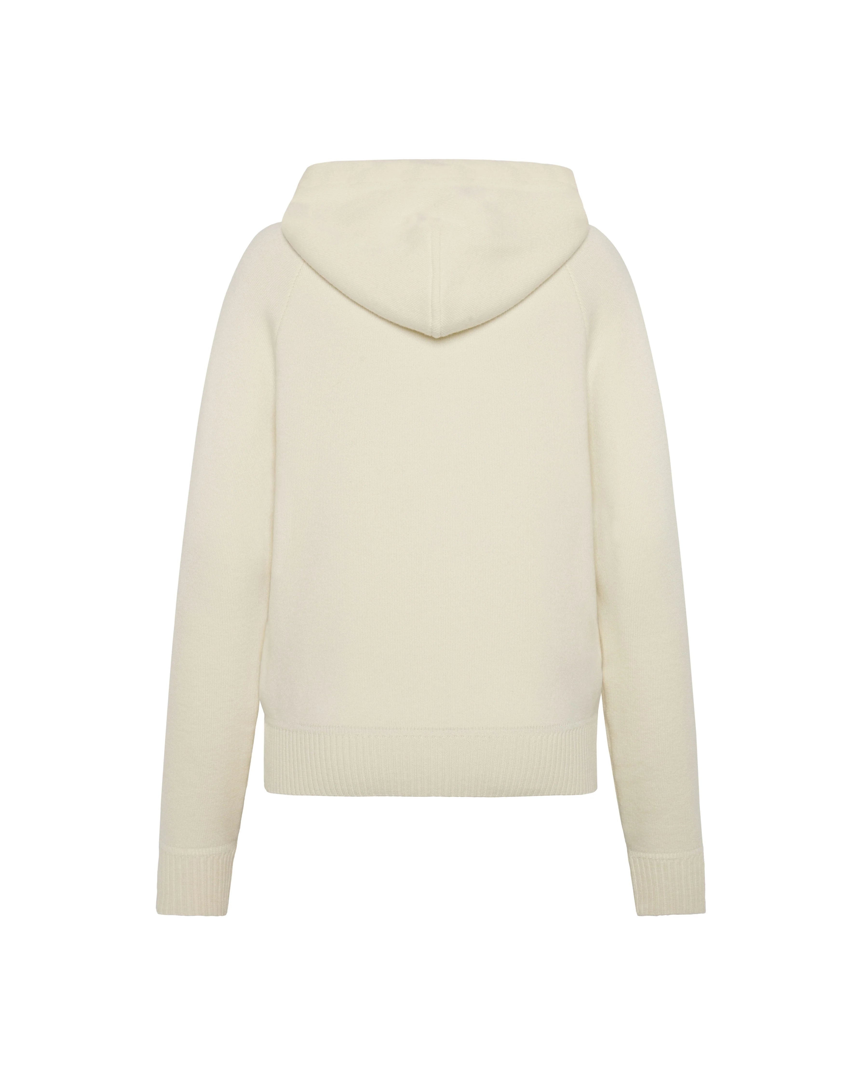 Trolle Loose Fit Extra Fine Merino Zip Hoodie Female off White