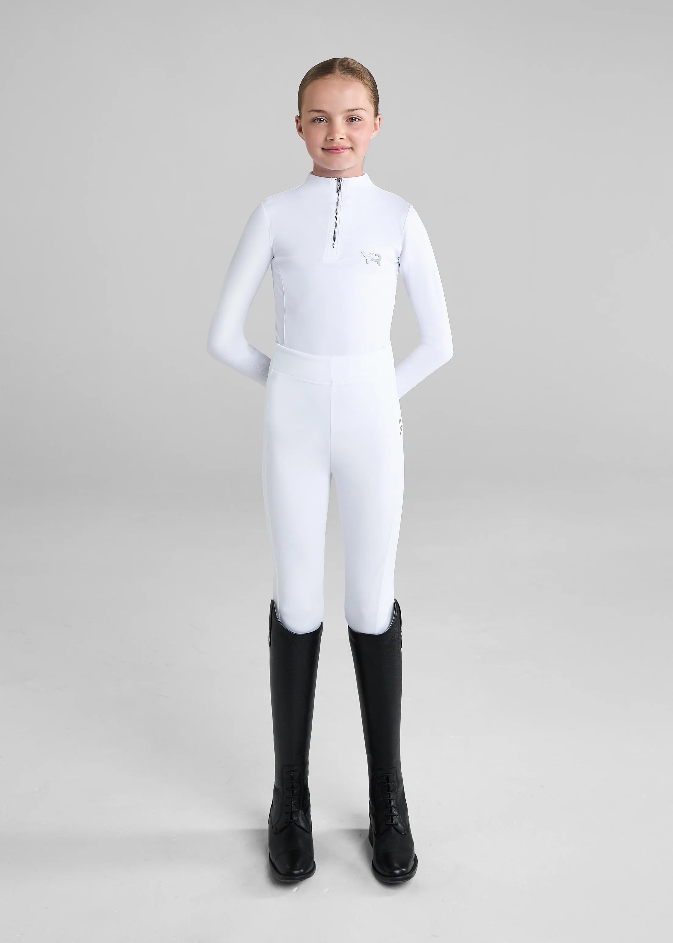 Aztec Diamond White Knee Grip Leggings