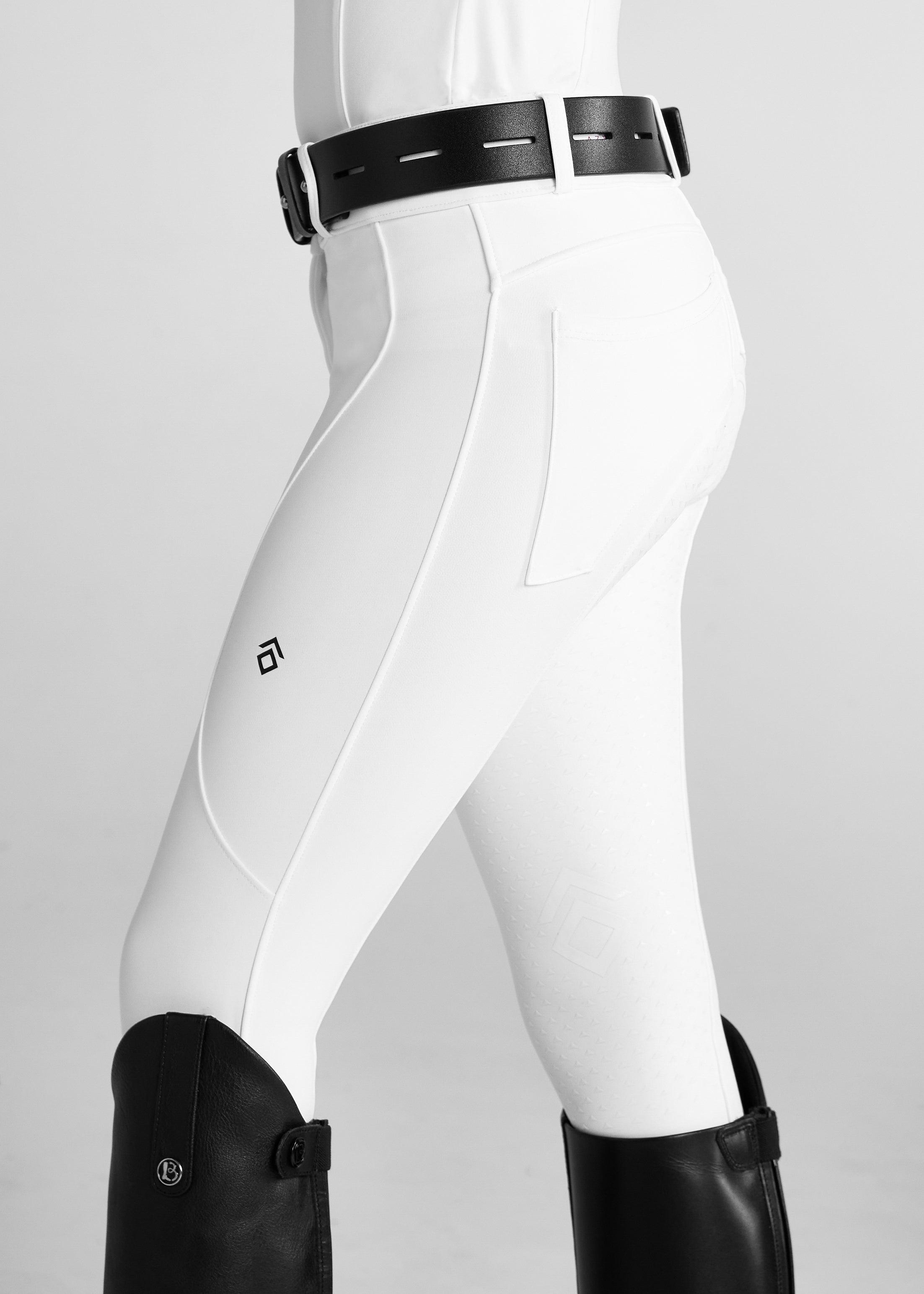 Aztec Diamond Young Rider White Core Knee Grip Mid Rise Breeches at IG Equine Boutique