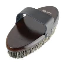Hy Equestrian Deluxe Body Brush with Horse Hair Mixed with Pig Bristles