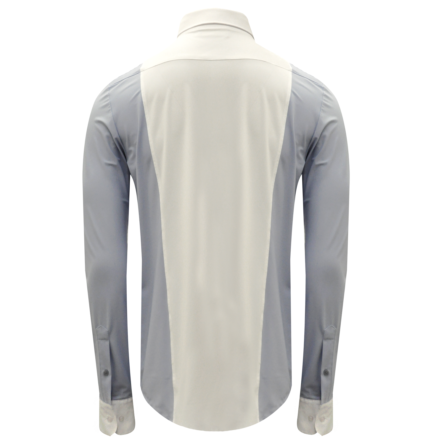 The stunning Laguso Max men’s Show shirt is made from a soft stretch jersey. The shirt has a white cuff and button placket front with a 1/2 opening so no pulling. The slimline blue panel at the sides and sleeves give this shirt a modern sporty look. The Laguso logo on the button down collar. Tie holder at the front. Machine washable at 30’c. Do not tumble dry.