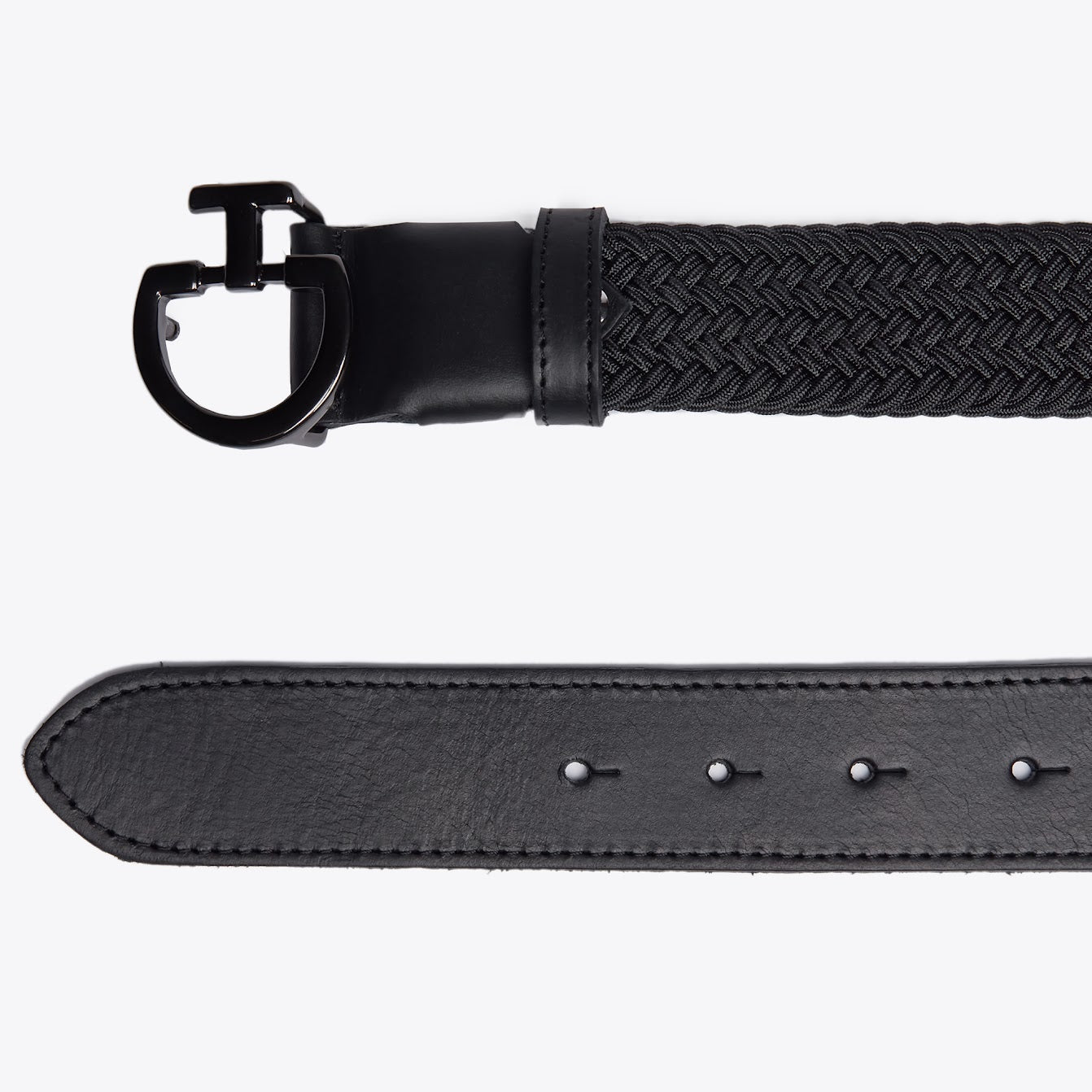 Cavalleria Toscana Black Elastic and Leather Belt