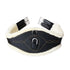 The Kentucky anatomical girth with sheepskin lining. This girth is made from artificial leather, making it softer, more durable and easier to maintain and clean. The faux sheepskin is removable, making it easier to watch and re attaches with strong Velcro. A silver hope and carabiner is found underneath to attach your martingale, breastplate, draw reigns etc. The girth is available in black or brown.