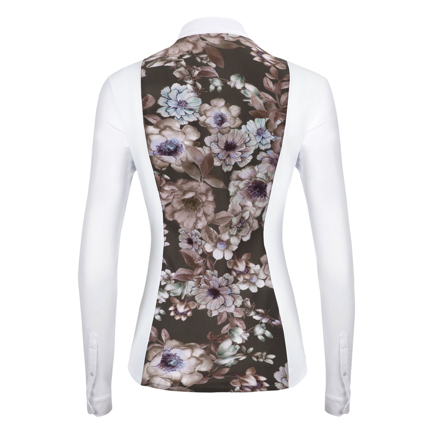 The Laila Prime gives a smart classic front while your jacket is on an an up to date twist when off. The Subtle flower water colour design stands out from the crowd in this seasons colours. The Laila has a soft woven pleated front with fine soft stretch jersey sides and sleeves. A very fine woven stretch flower design panels on the front and back gives the shirt maximum movement with a feminine flattering fit. The button down front packet has a hidden button over the bust to avoid popping!