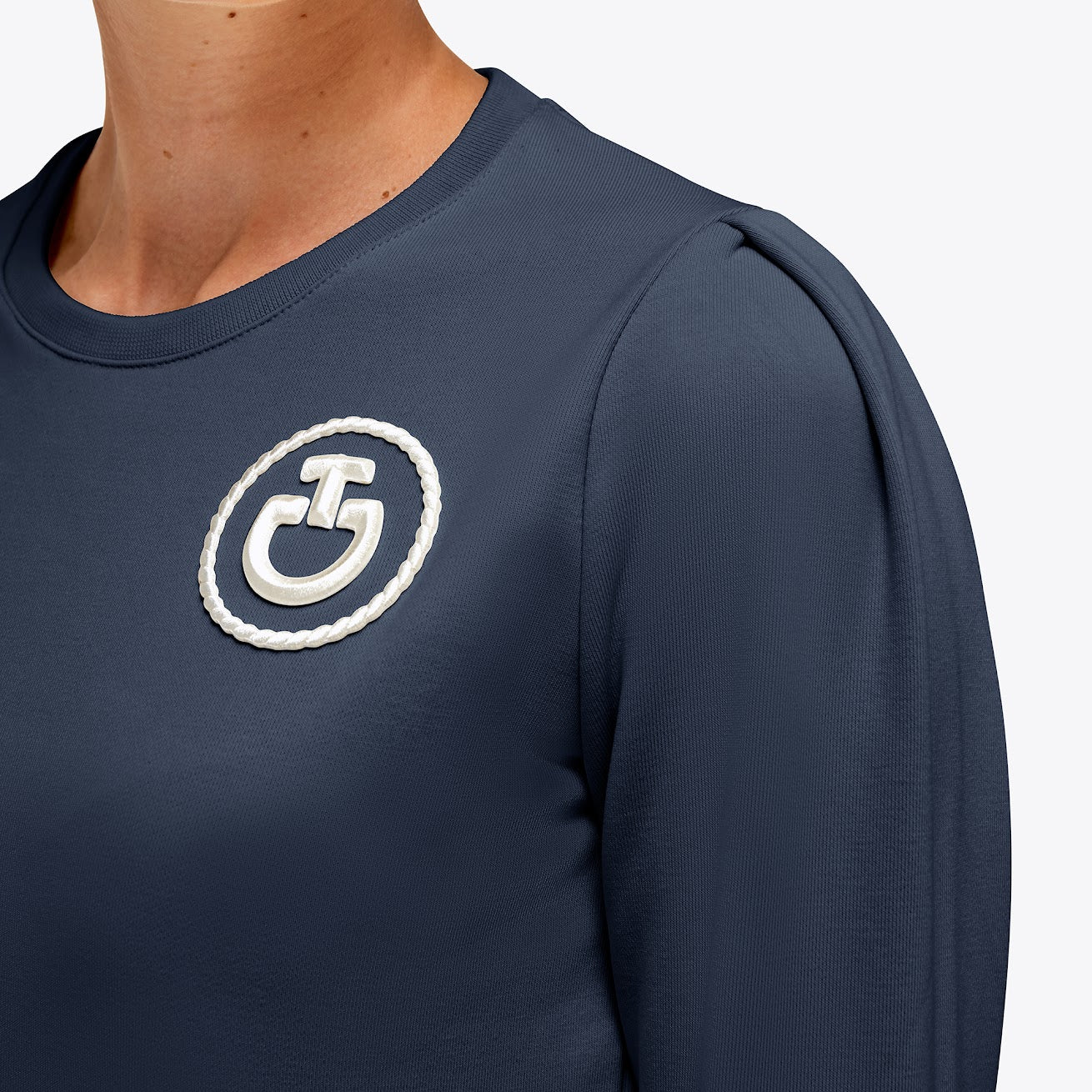 Cavalleria Toscana Emblem Puff Sleeve Cotton Top