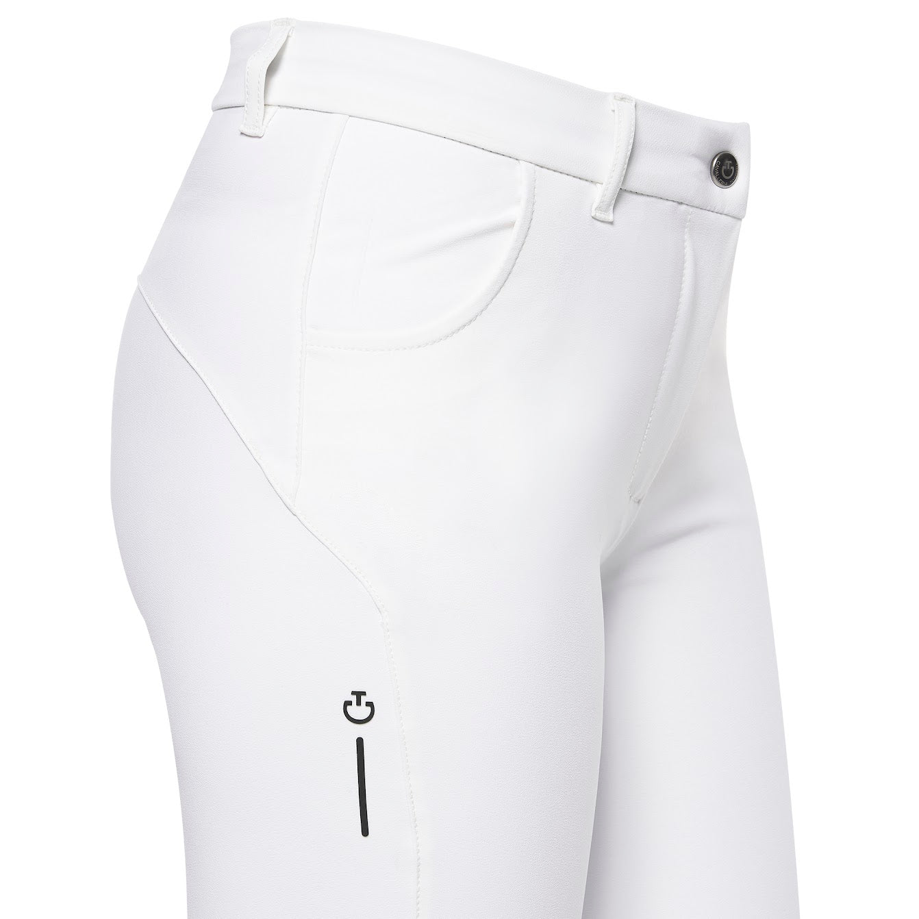 The Cavalleria Toscana white RS Revolution Breeches use energizing compression The Special textile helps legs feeling lighter at the end of the day thanks to a stretch and compressive system that improves blood flow, reducing fatigue for every day, every use are Stronger than your hardest riding day. This material is extremely resistant to dirt andabrasions: the fibers recived a Special treatment for keeping it cleaner for longer.