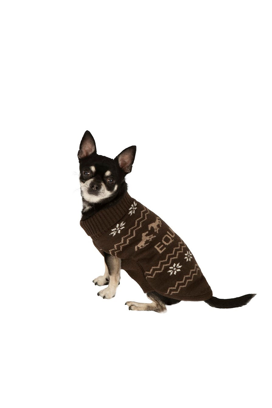 Keep warm this winter with the Equiline Winter Christmas dog jumper. This luxury canine jumper will Coordinate with your dog with matching clothing and accessories for you. Machine washable