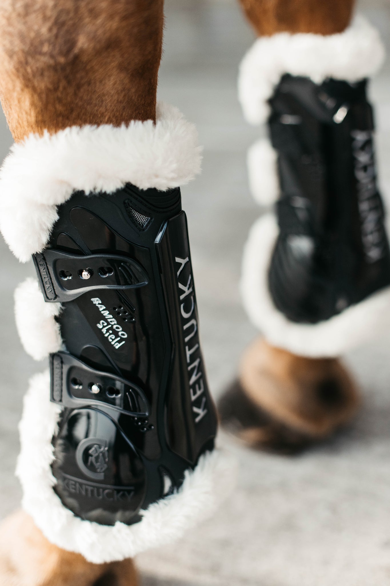 Kentucky Vegan Sheepskin Tendon Boots Bamboo Shield with Elastic fastenings are now available following years of research and development. The Kentucky Bamboo Shield Replaces the Kentucky Tendon Boot.