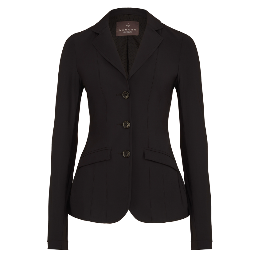 The new Maren show jacket by Laguso. Available in black or navy. details High quality tournament jacket Figure-like cut Close with buttons Breathable High wearing comfort Ultralight material Light protection factor 50 Quick drying Lint free Environmentally friendly Easy to clean