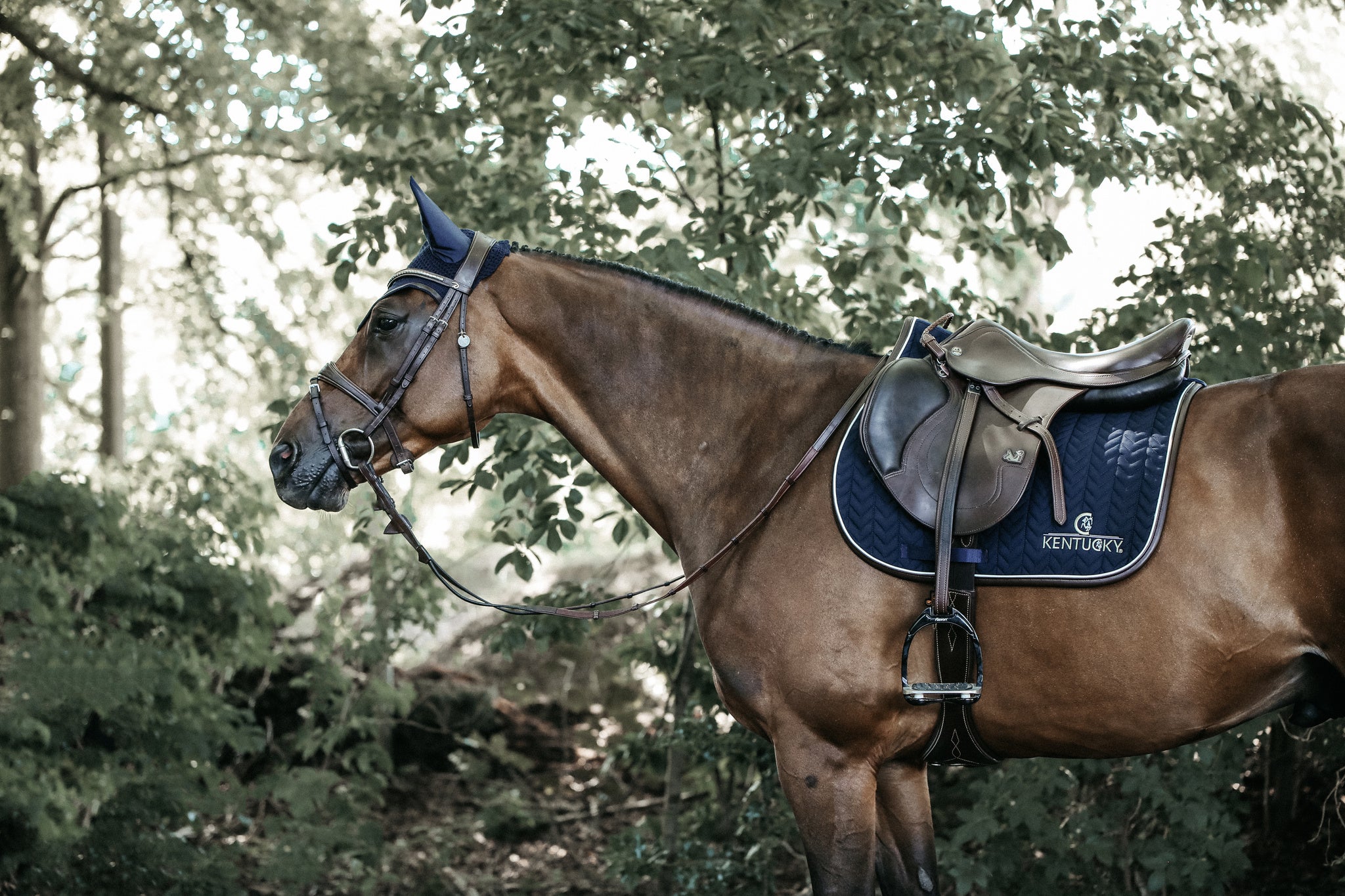Kentucky Logo Fishbone Leather Show Jumping Saddle Pad