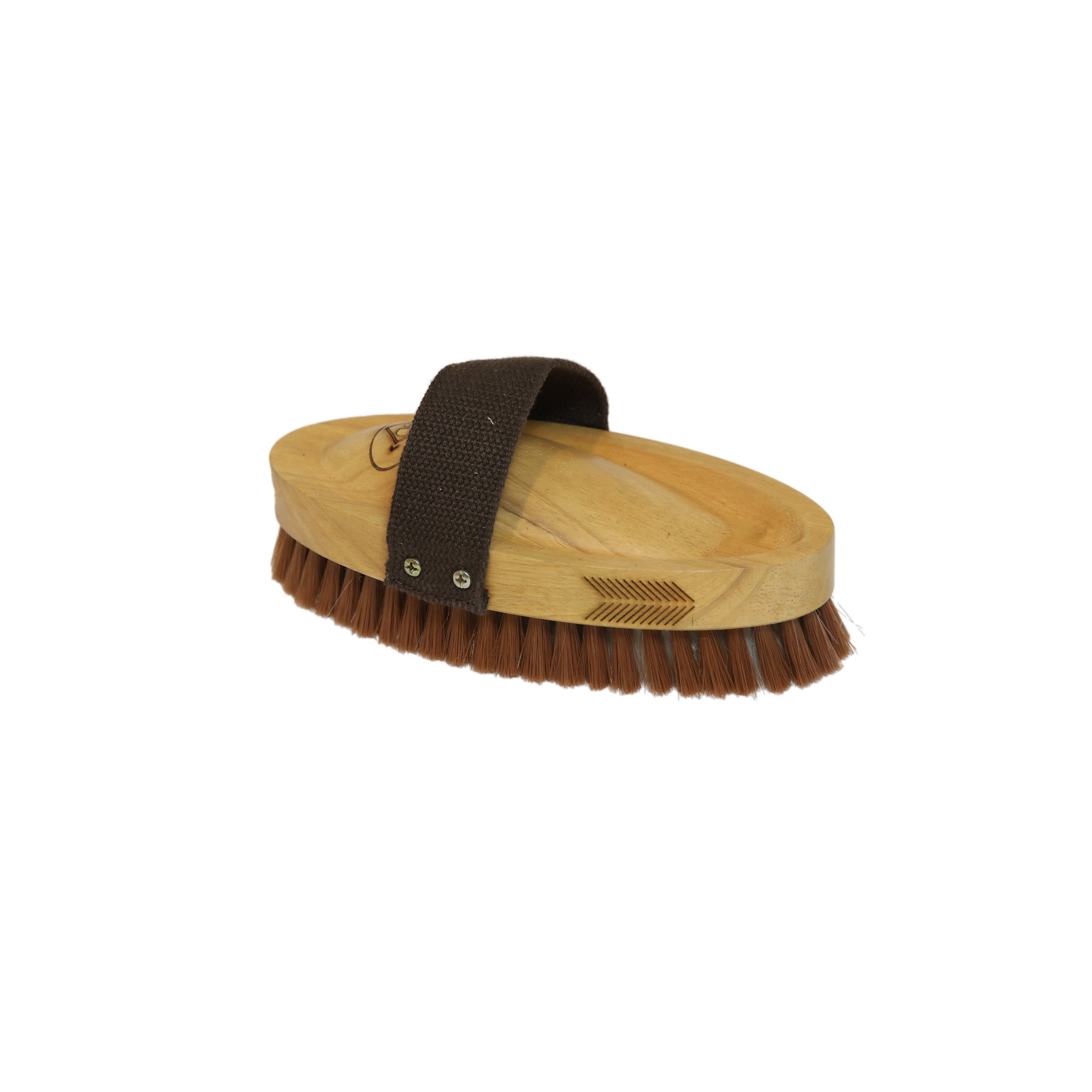 This varnished oval brush is filled with short nylon bristles to help distribute the oil of the coat and produce a shiny, glowing coat.