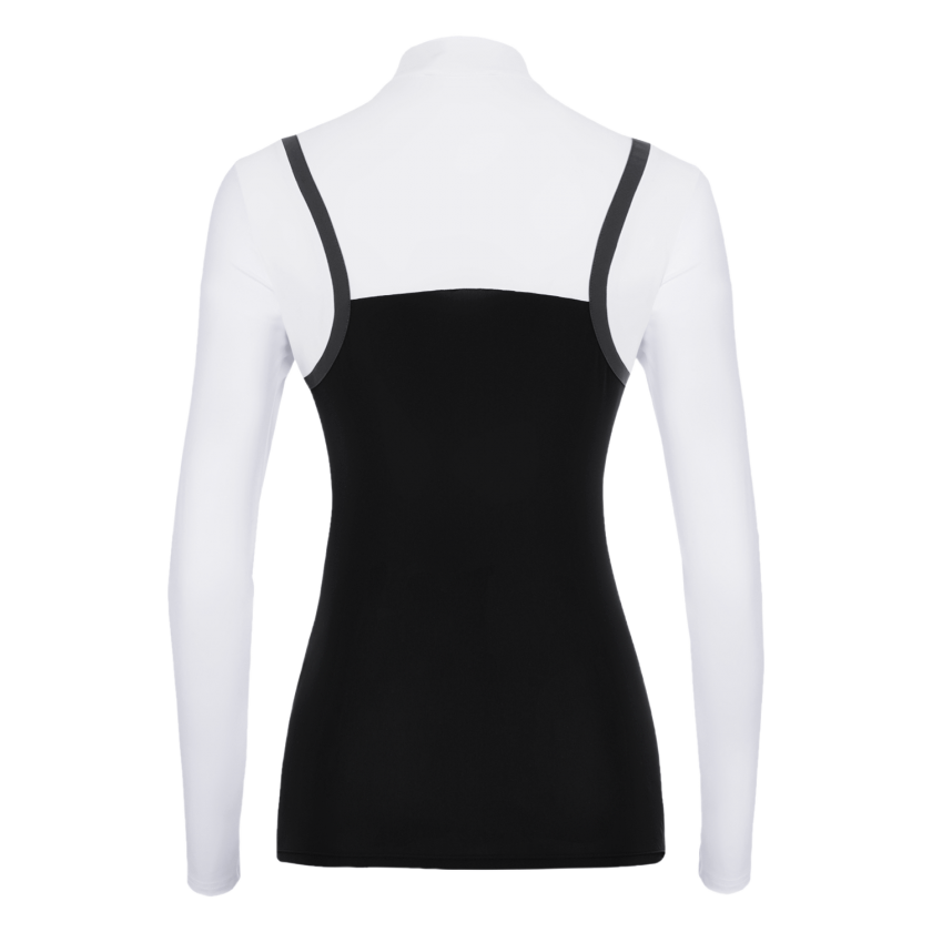 The Laguso Savana show shirt with block colouring in monochrome. This is a super flattering competition shirt made in a breathable and stretchy material.