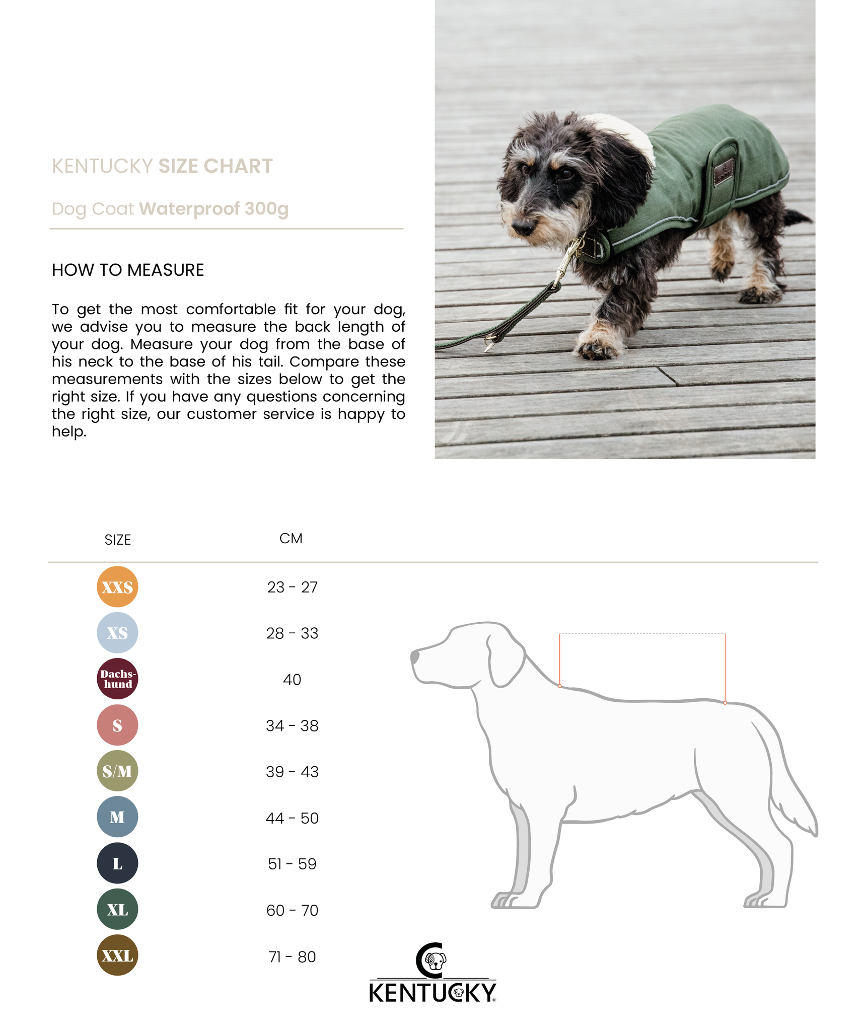 The Kentucky Green Waterproof Dog Coat offers every dog a dry, warm rug during the cold and wet winter days. Filled with a warming 160g and also featuring an artificial faux fur lining for extra comfort. This also creates tiny air pockets that trap and retain the body heat of the dog.