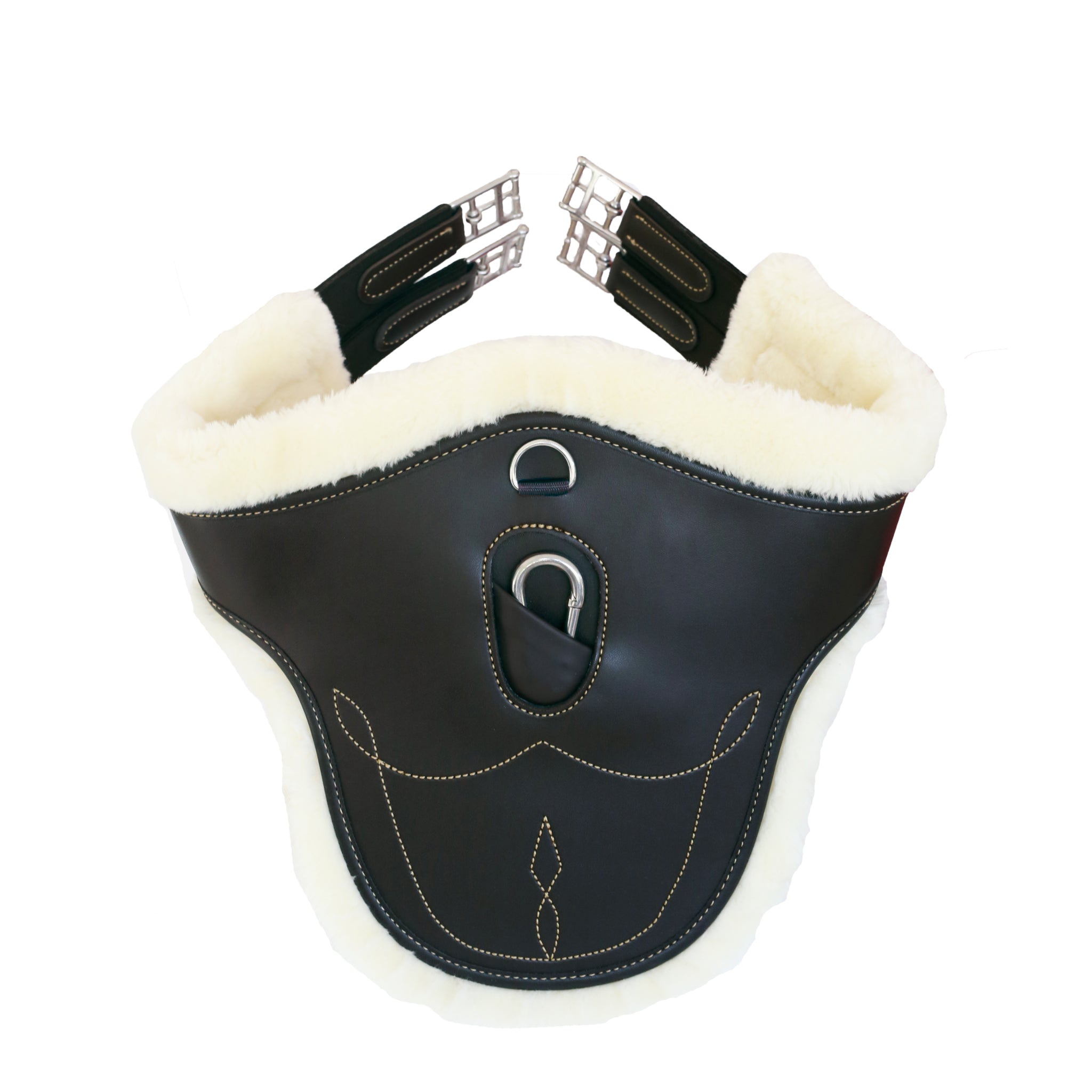 Kentucky stud girth has a wide protective plate The Kentucky Horsewear Sheepskin StudGirth is anatomically shaped offering comfort and safety when jumping while limiting the risk of injuries caused by horseshoes or studs