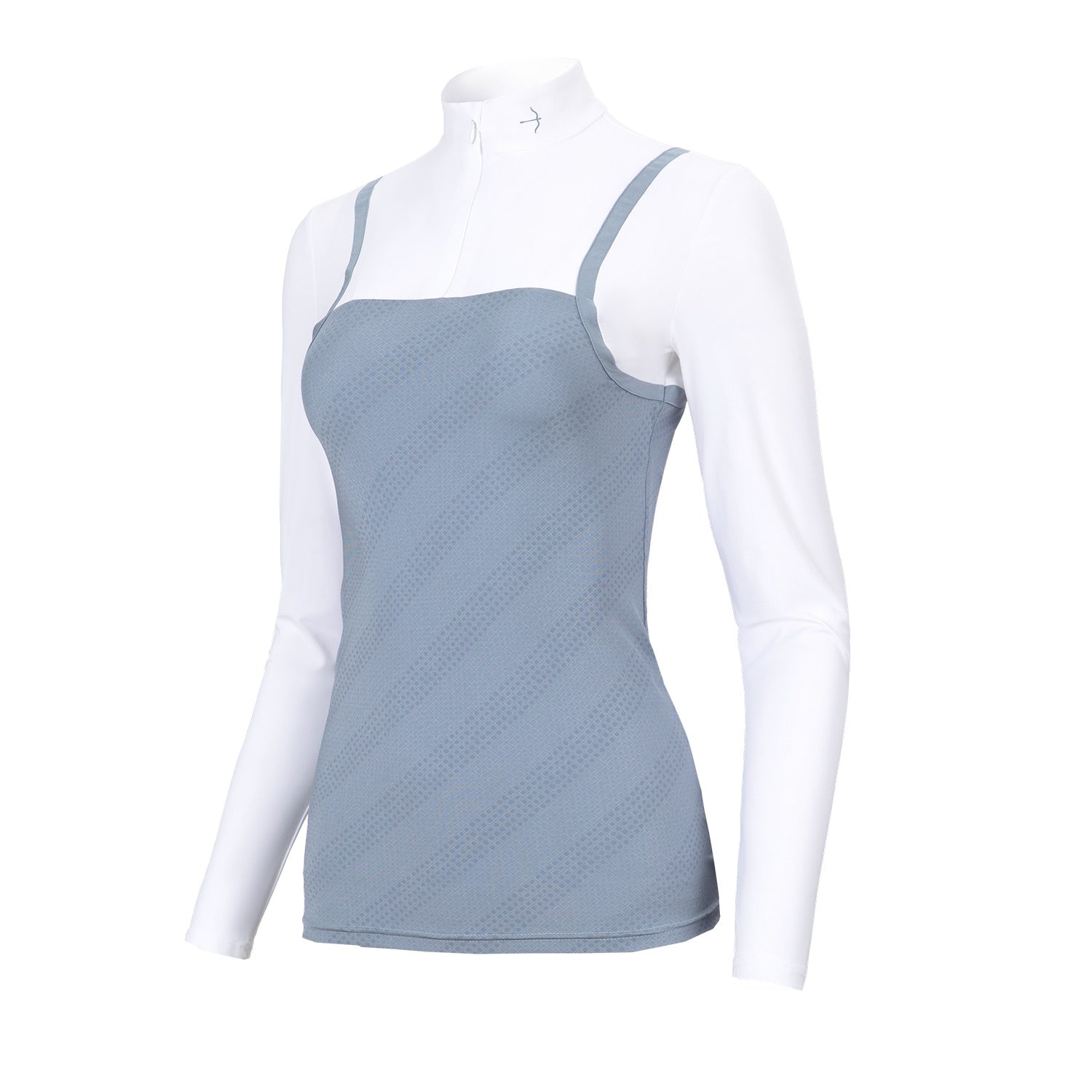 The Laguso Savanna is a continued favourite with a new twist. The contrasting subtle design blue fabric creates a dorm sporty look and is extremely flattering. Be part of the Laguso riders with the logo vertically dow the back. Stand-up collar with zipper and underlaid lip and made from Bi elastic power Sports quality