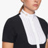 The Cavalleria Toscana Revo Pleated Cotton Tech Knit Show Shirt is a stunning part of the new seasons Revolution range. The iconic Revolution logo in metailc gold is subtle yet distinctive. Features a cotton white bib with the Revolution back for maximum comfort and performance. Also in long sleeve and matching items available Machine washable