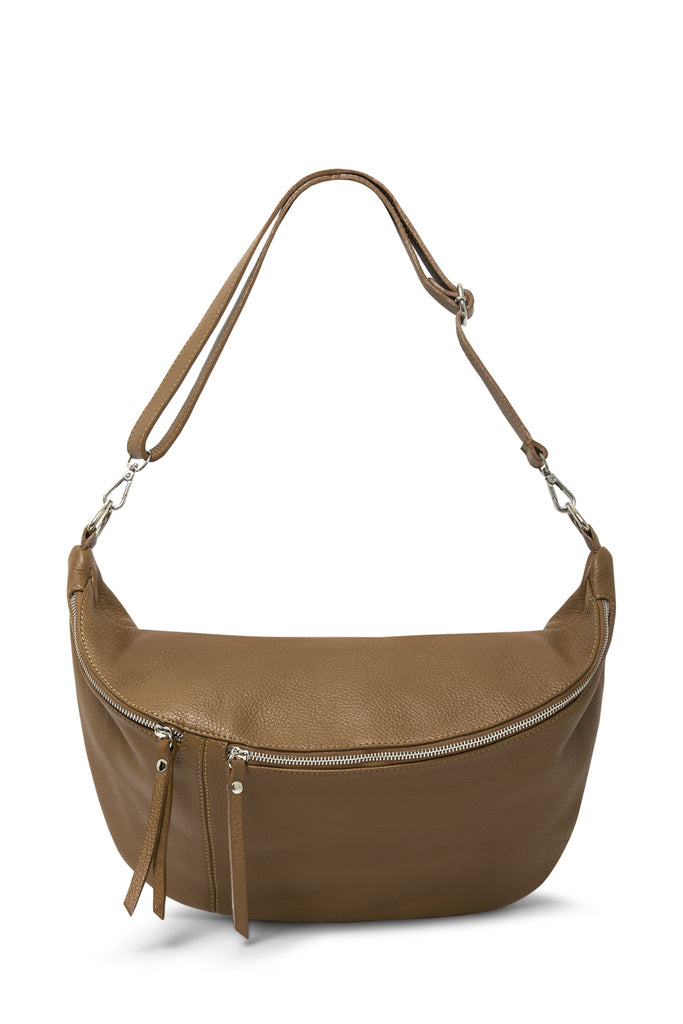 Leather Oversized Half Moon Bag