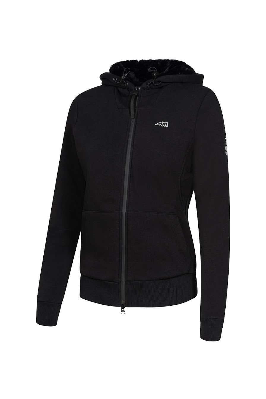 The Equiline Castic zip up hoodie will keep you warm this winter. This stylish hoodie is lined with black faux fur and finished with a white Equiline logo and two pockets.
