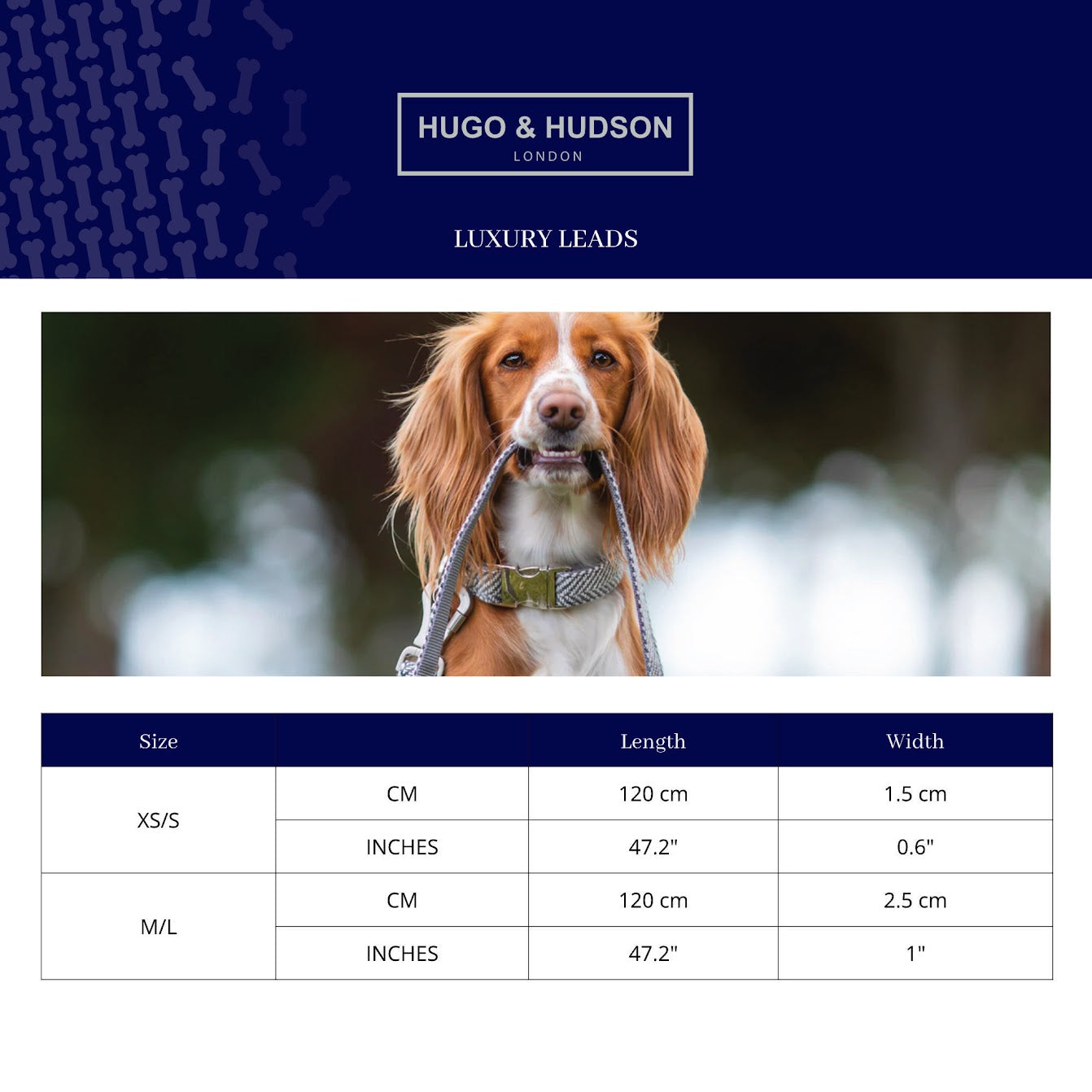 Hugo and Hudson Dark Green Tweed Dog Lead This beautiful dark green checked tweed lead is from the Hugo and Hudson premium fabric collection. It&