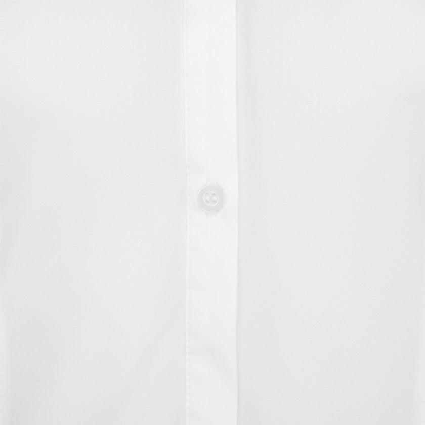The Janne Glitter Gold show shirt by Laguso. In all white but covered in a subtle gold shimmer woven throughout adding a subtle sparkle to your outfit. Finished with a button down front and small Laguso logo on the collar.