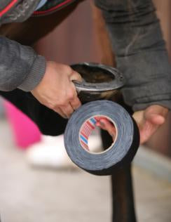 Tesla tape is the perfect hoof tape. It is often used alongside over reach bands or boots. Its Powerful tape keeps boots secure and provides added protection. It can also be used in the case on injuries.