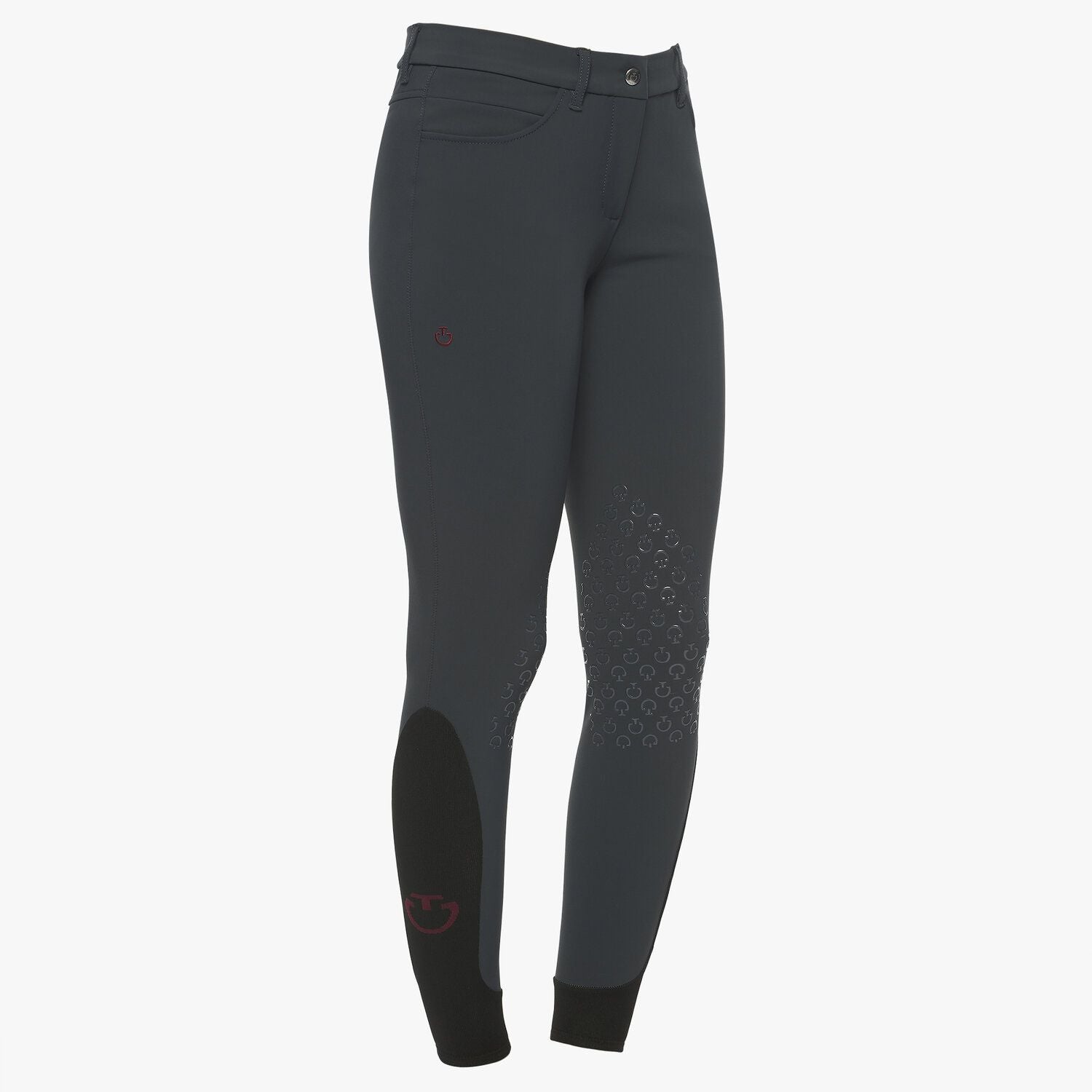 Cavalleria Toscana Dark grey System Grip breeches are made from a technical four-way stretch jersey fabric. The fabric is also anti-UV, fast-drying and anti-bacterial, making the breeches ideal for the busy competition rider.