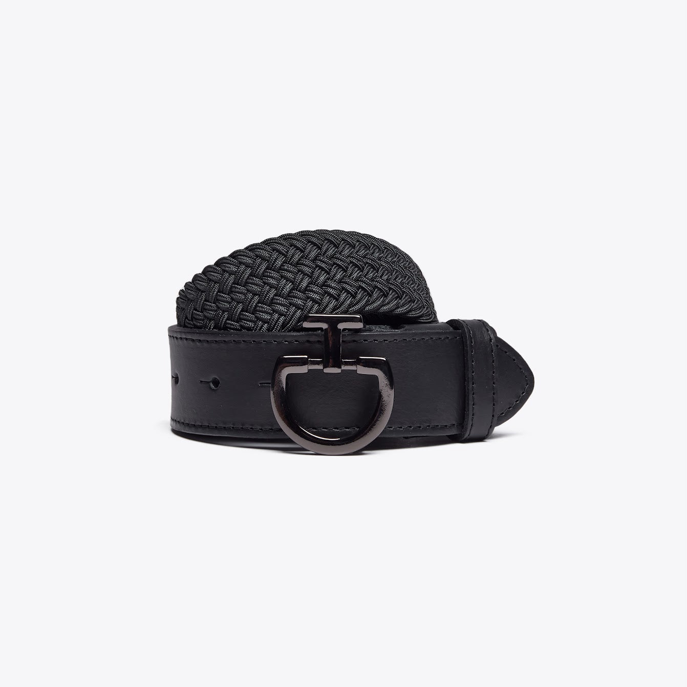 Cavalleria Toscana Black Elastic and Leather Belt