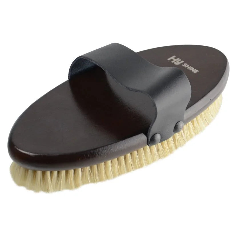Hy Equestrian Deluxe Body Brush with Pig Bristles