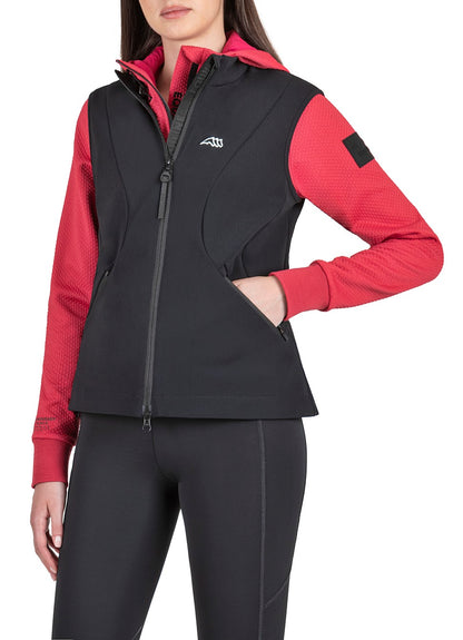 The Equiline Codiec Softshell Gilet. With perforated inserts down the side and top of the back for breathability. The perforation on the back is in Equiline text. Finished with a small white equiline logo and two zip fastened pockets.  Available in Navy.  Pr09796