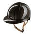 Kep Smart Nova Metal Polish Brown Beige Strap Riding Helmet 