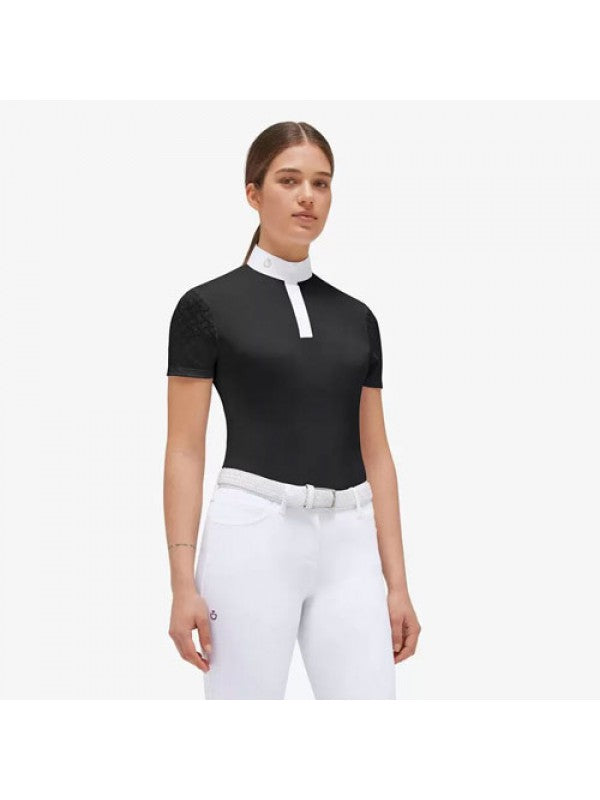 Cavalleria Toscana S/S Sheer Jacquard Jersey Competition Polo