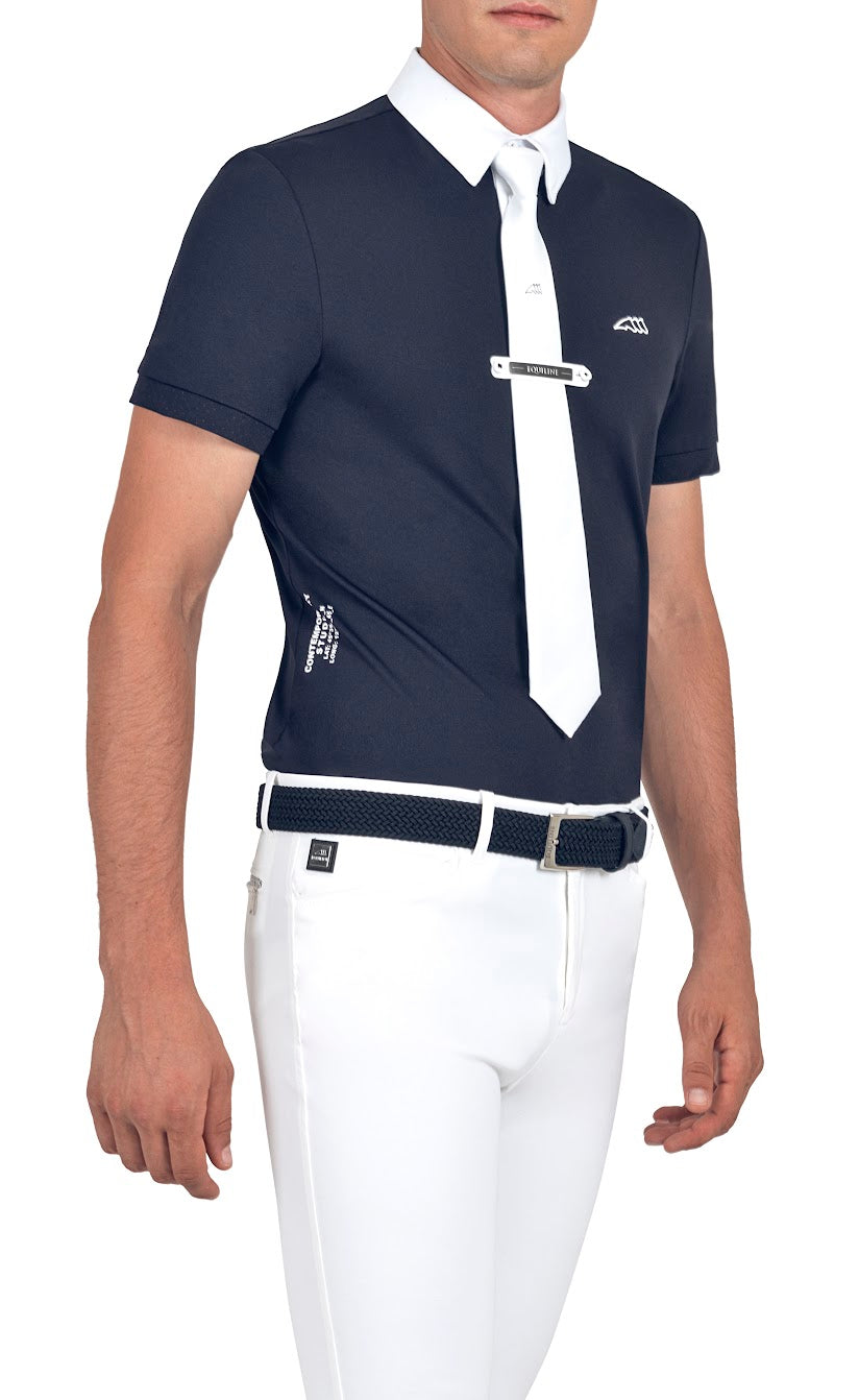 Equiline Mens Celicec Navy S/S Show Shirt
