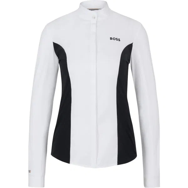 Boss Equestrian Emma Show Blouse With Flower Print Sky Captain