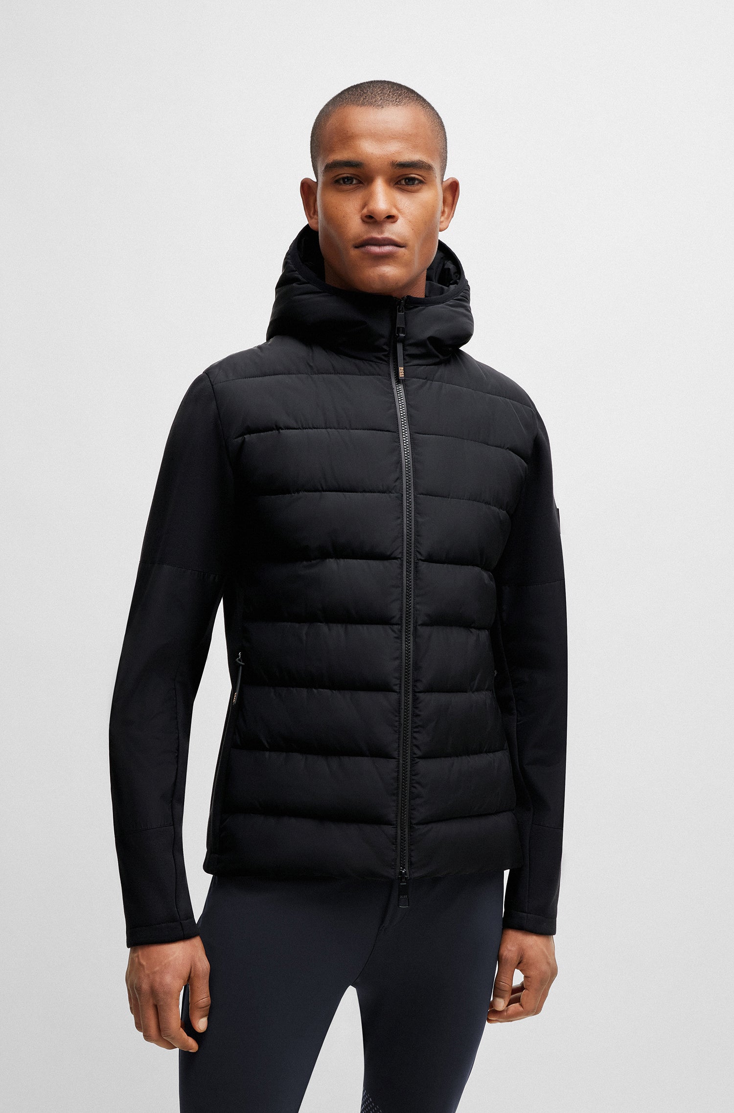 Boss Equestrian Jeff Hybrid Puffer Jacket black