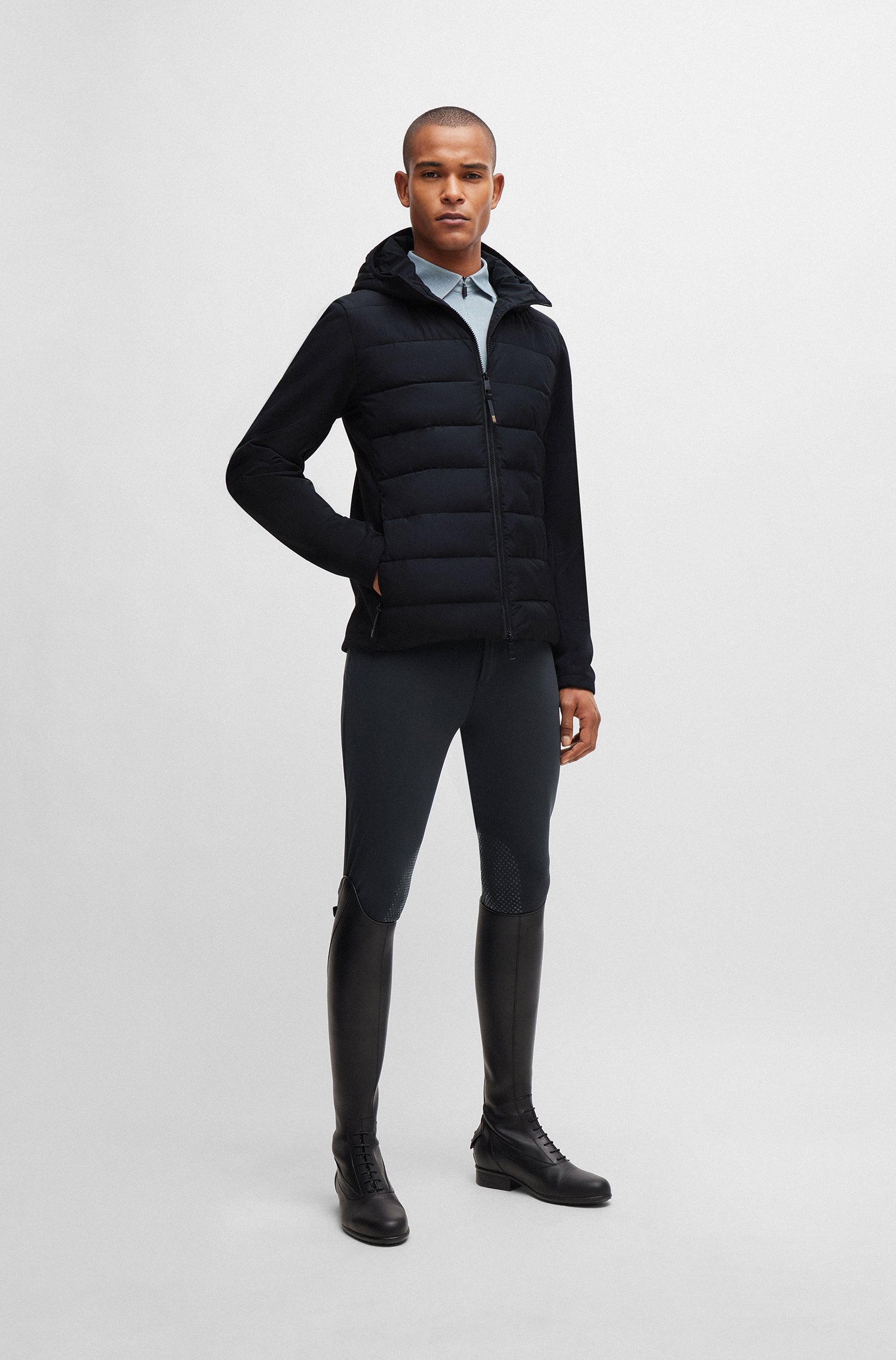 Boss Equestrian Jeff Hybrid Puffer Jacket black