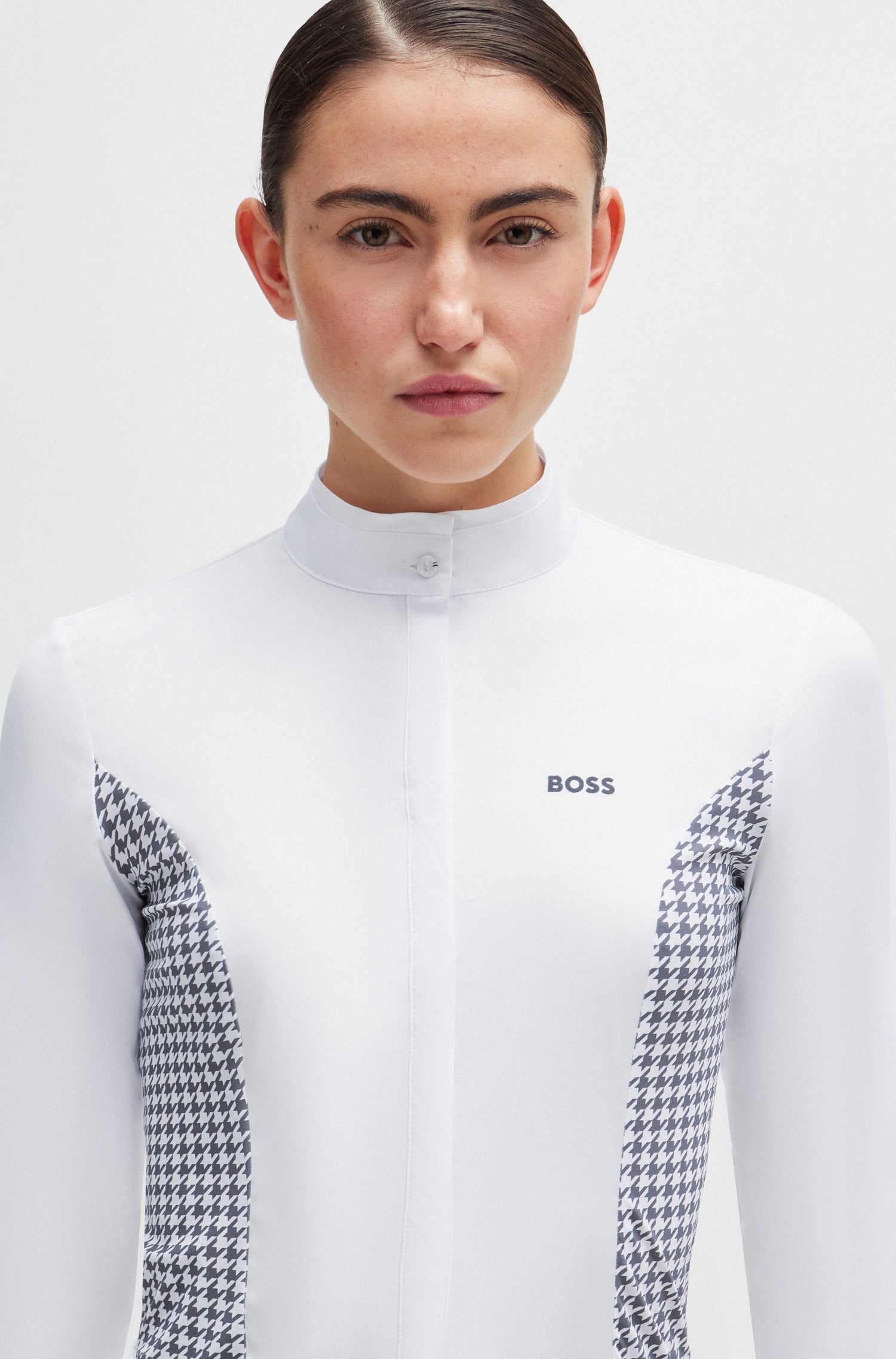 Boss Equestrian Emma Show Blouse Houndstooth Grey