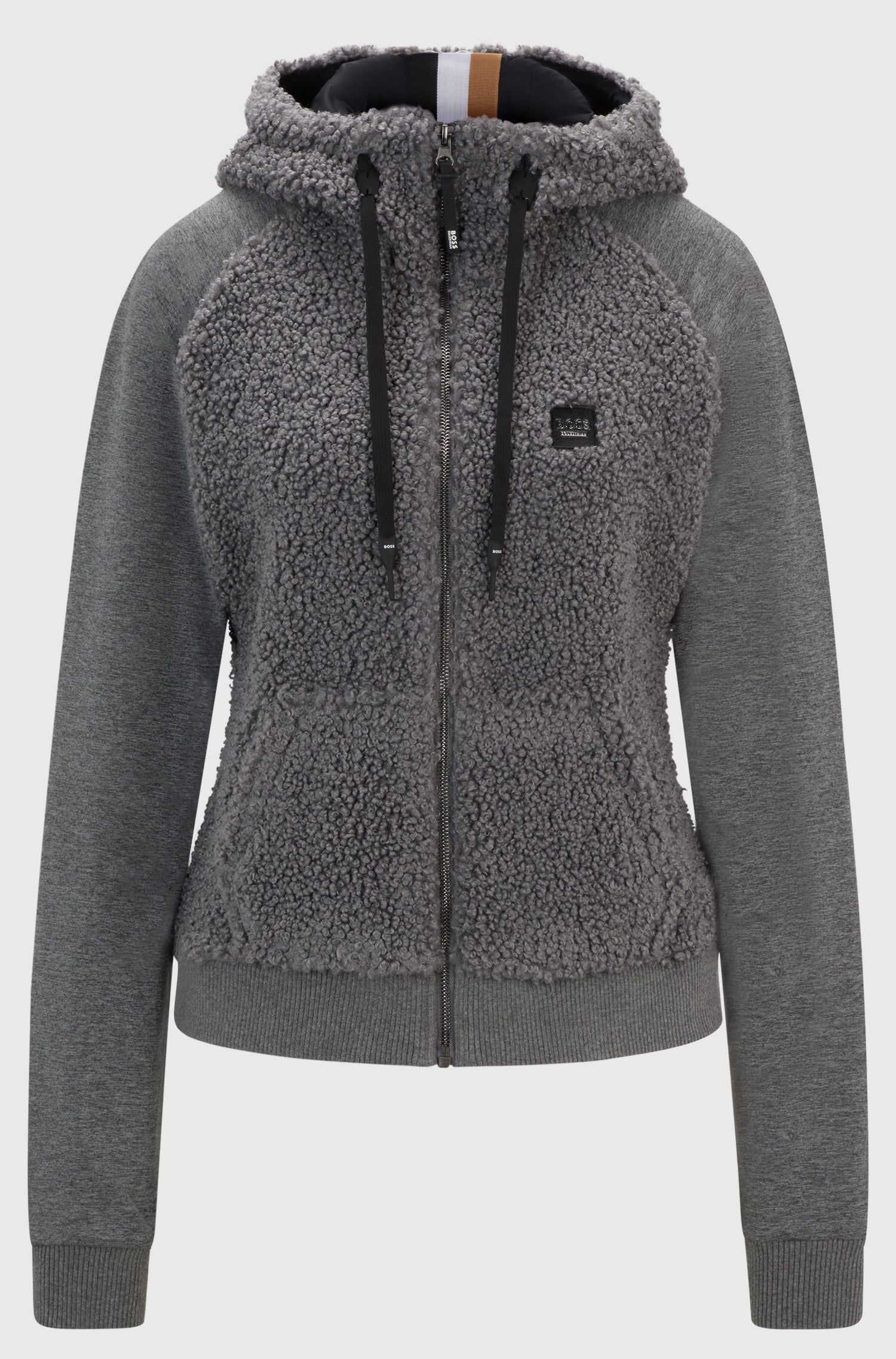 Boss Equestrian Riva Teddy Hybrid Zip Hoodie Grey