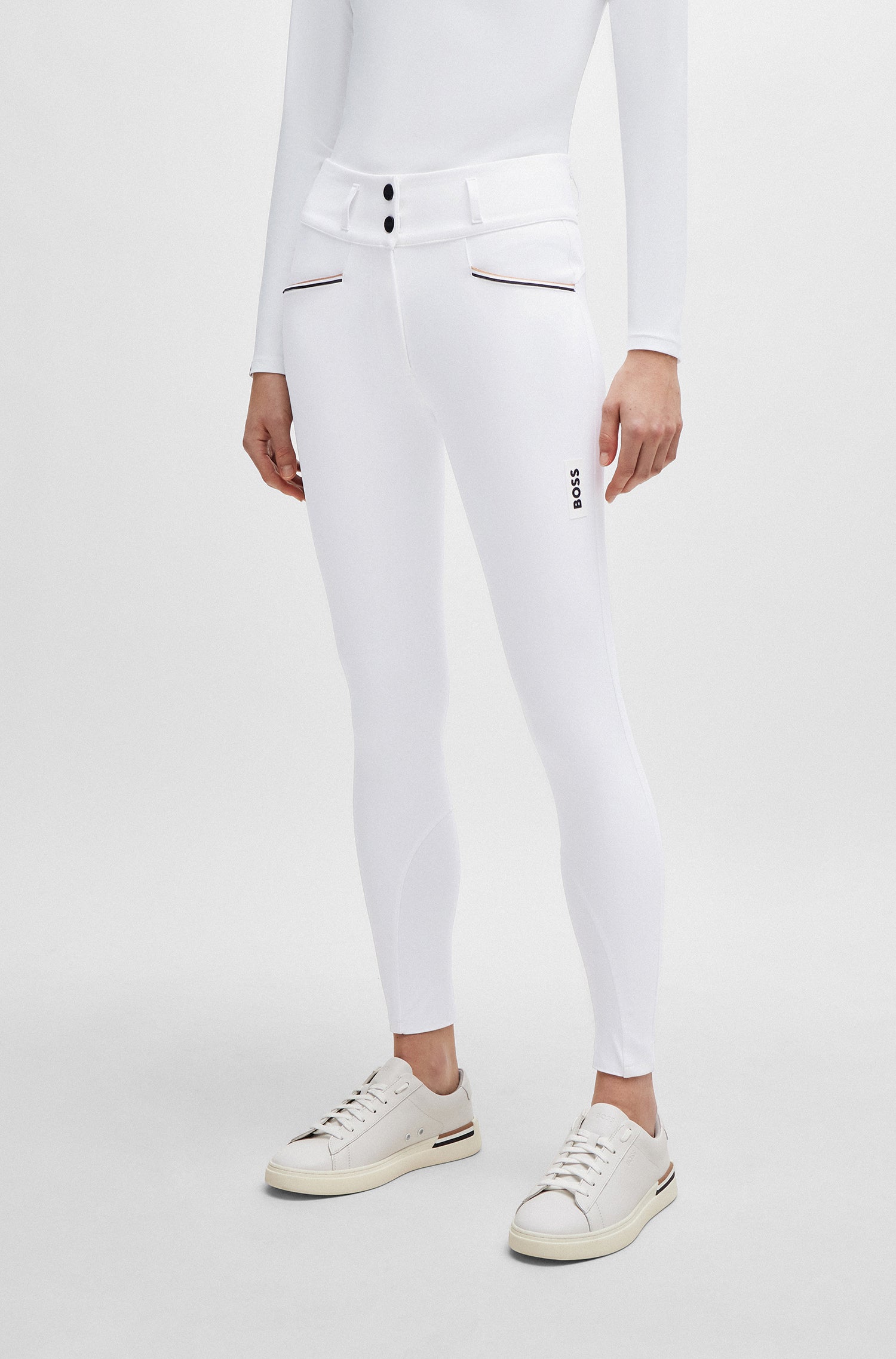 Boss Equestrian Hannah High Waist Knee Grip Breeches White