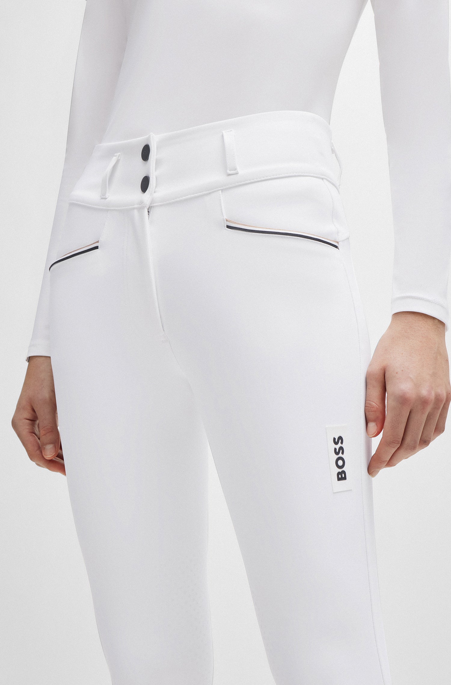 Boss Equestrian Hannah High Waist Knee Grip Breeches White