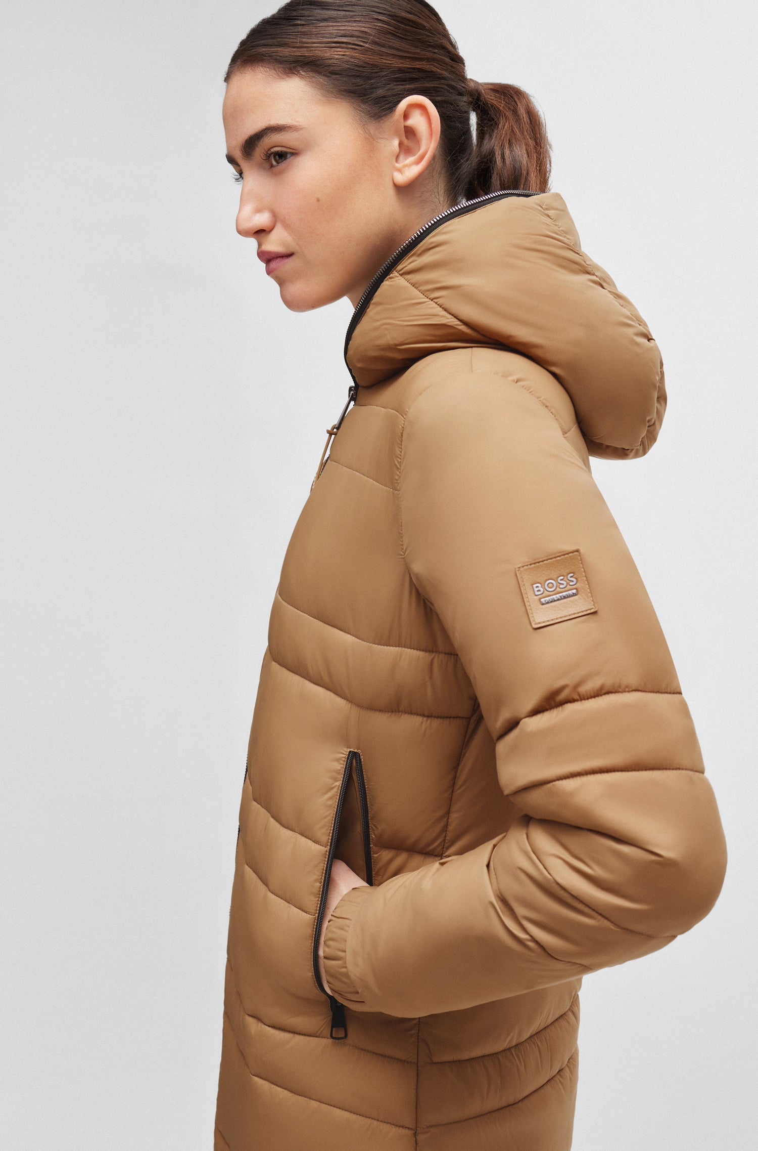 Boss Equestrian Esmee Long Puffer Parka Camel