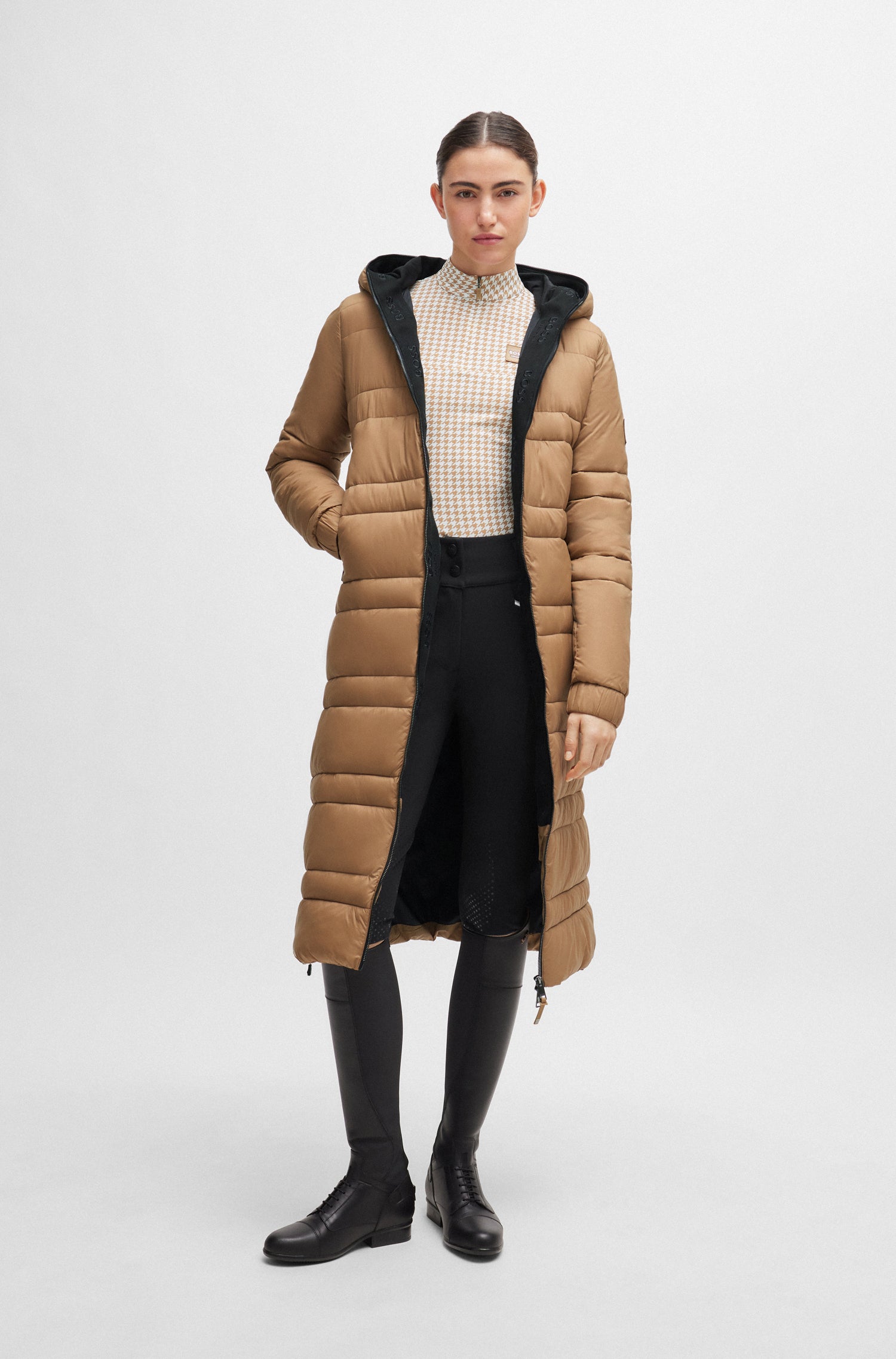 Boss Equestrian Esmee Long Puffer Parka Camel