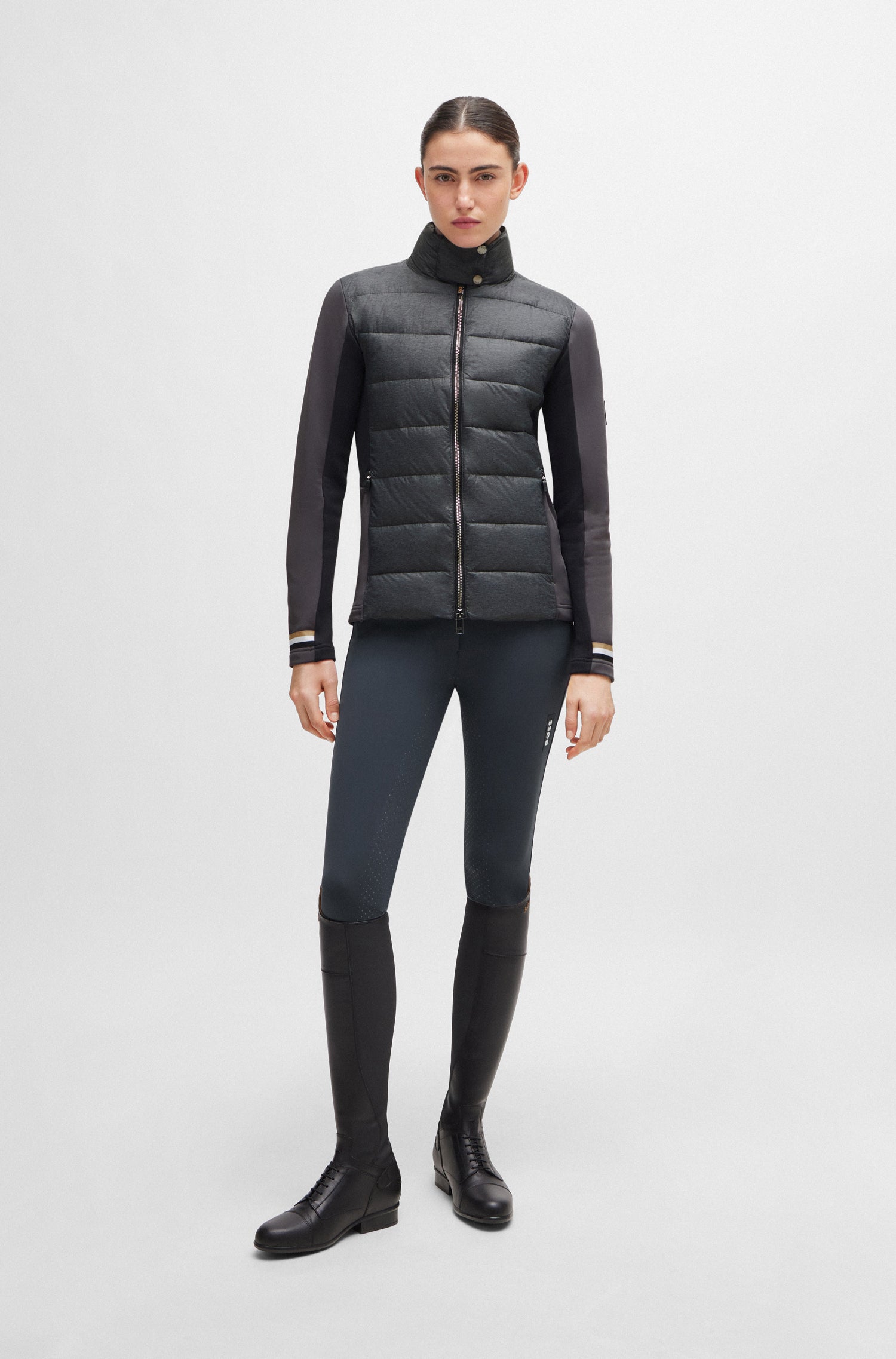 Boss Equestrian Ruby Hybrid Puffer Jacket Grey